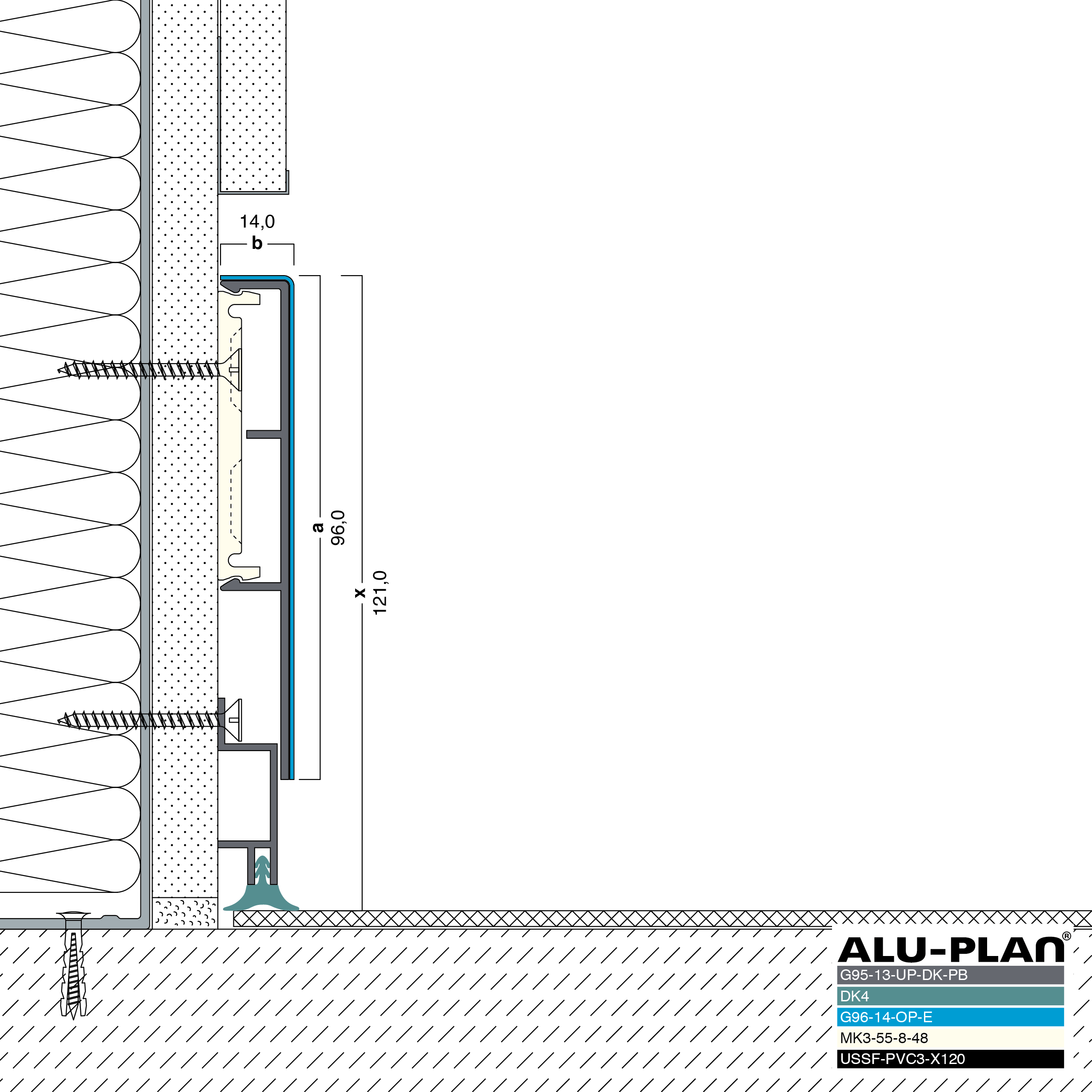 ALU-PLAN® Installation :: G95-13-UP-DK-PB-G96-14-OP-E-DK4-USSF-PVC3-X120