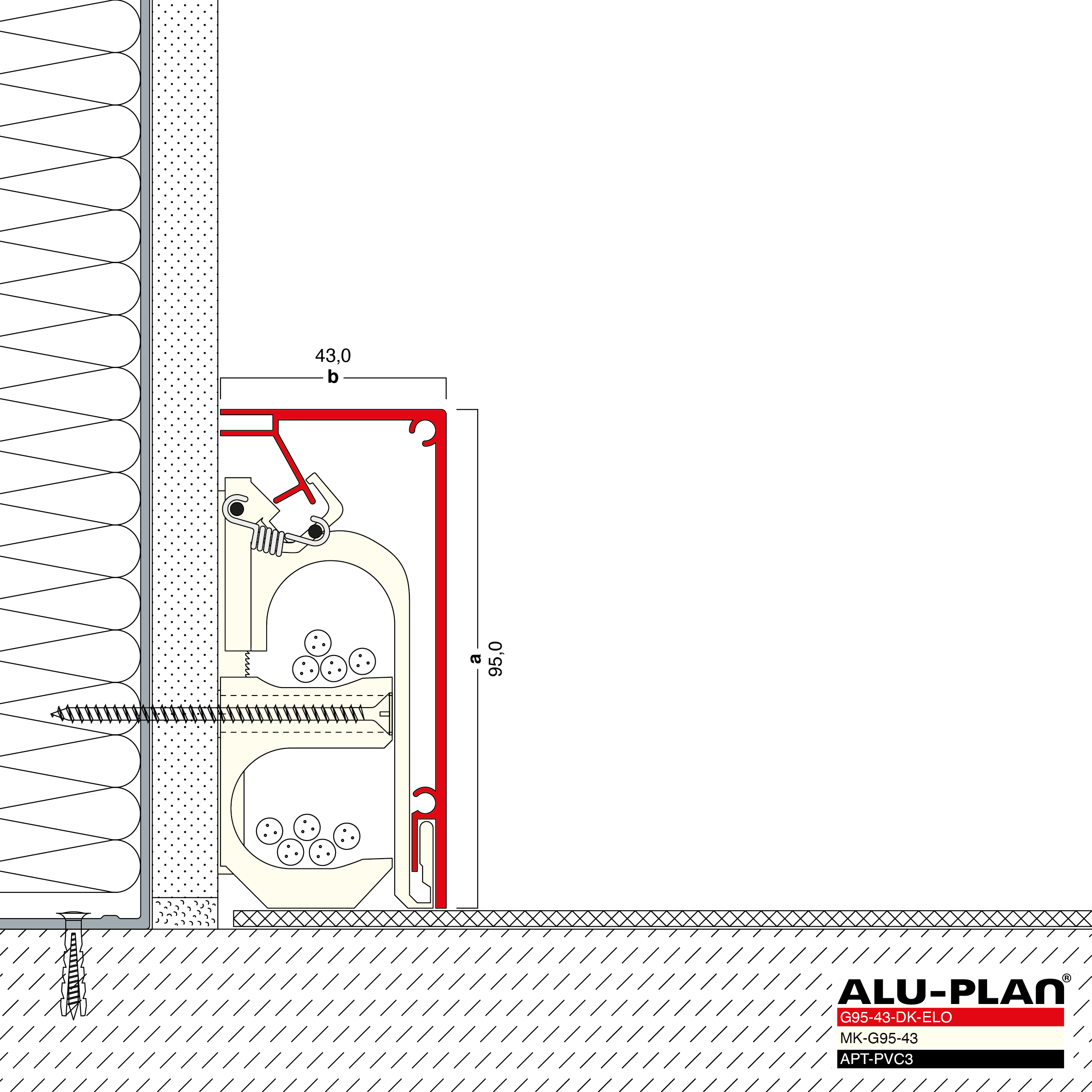 ALU-PLAN® Installation :: KK-G95-43-DK-ELO-APT-PVC3-KABEL