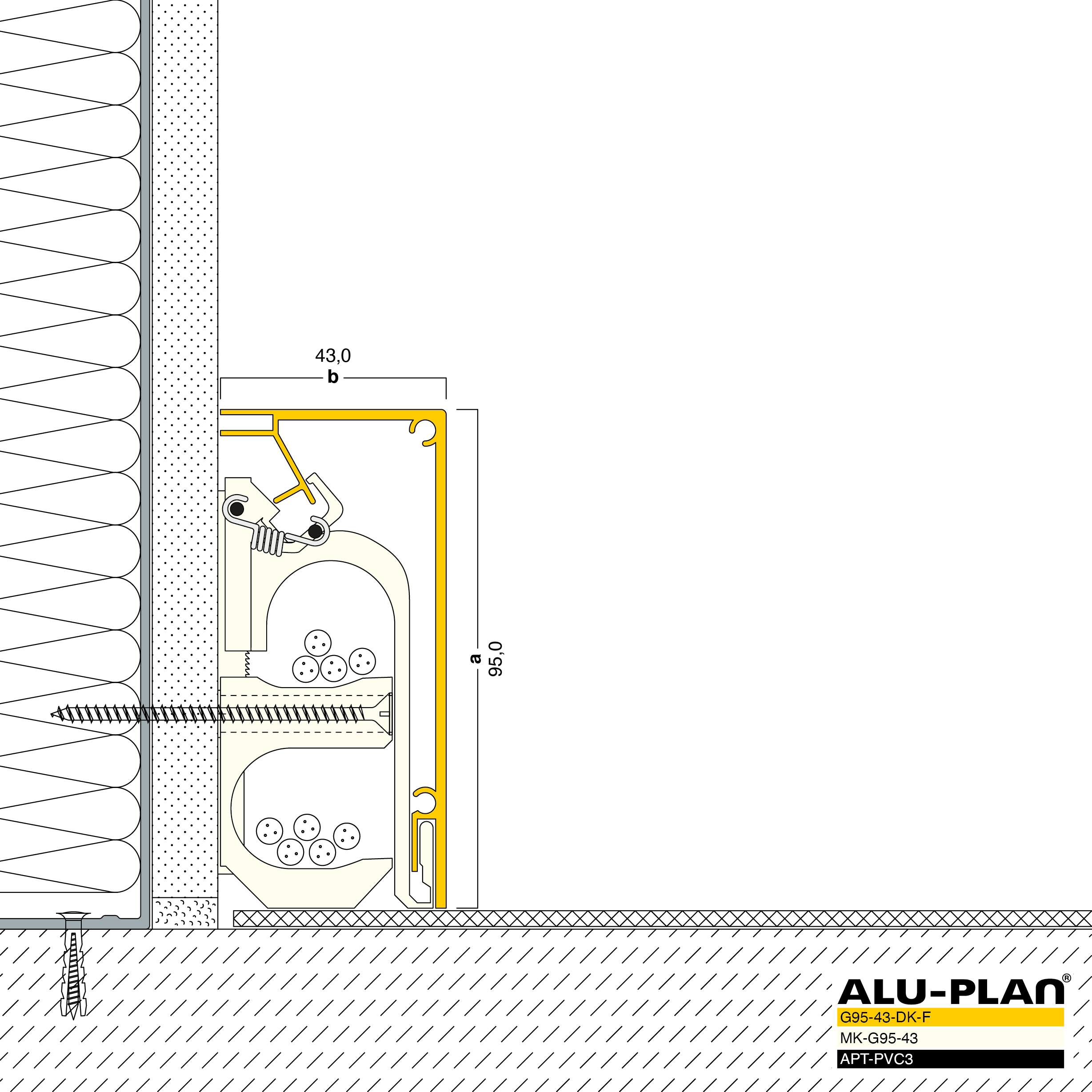 ALU-PLAN® Installation :: KK-G95-43-DK-F-APT-PVC3-KABEL