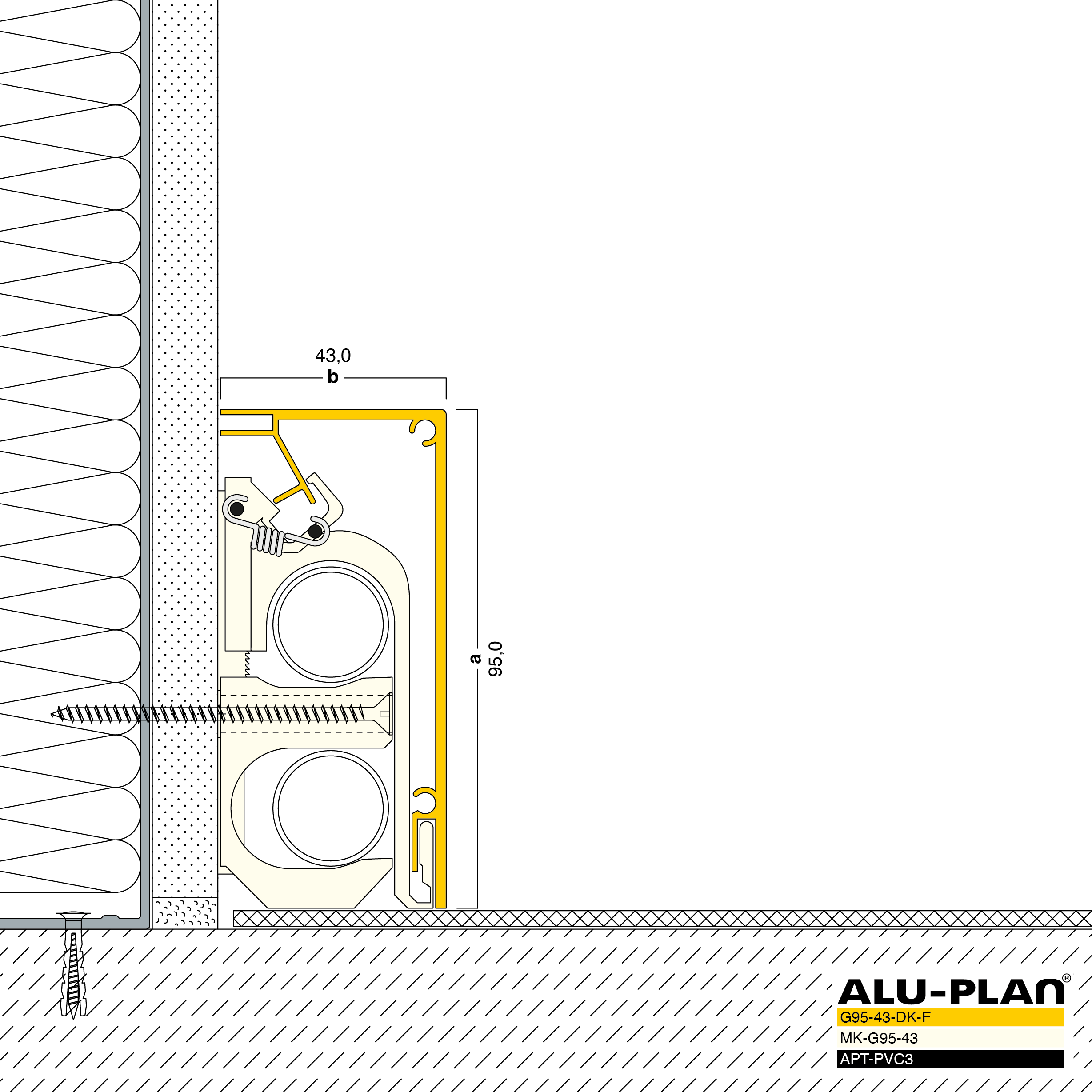 ALU-PLAN® Installation :: HP-G95-43-DK-F-APT-PVC3-KABEL