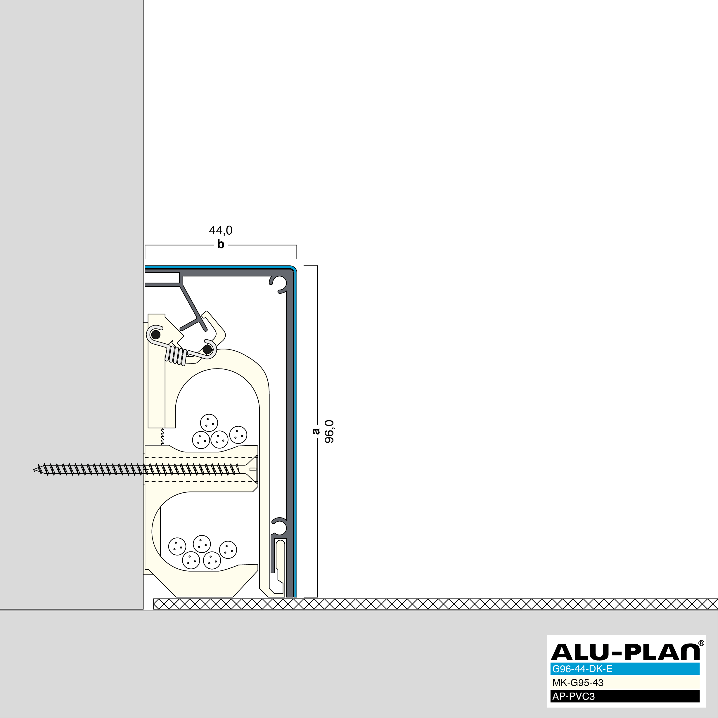 ALU-PLAN® Installation :: KK-G96-44-DK-E-AP-PVC3-KABEL