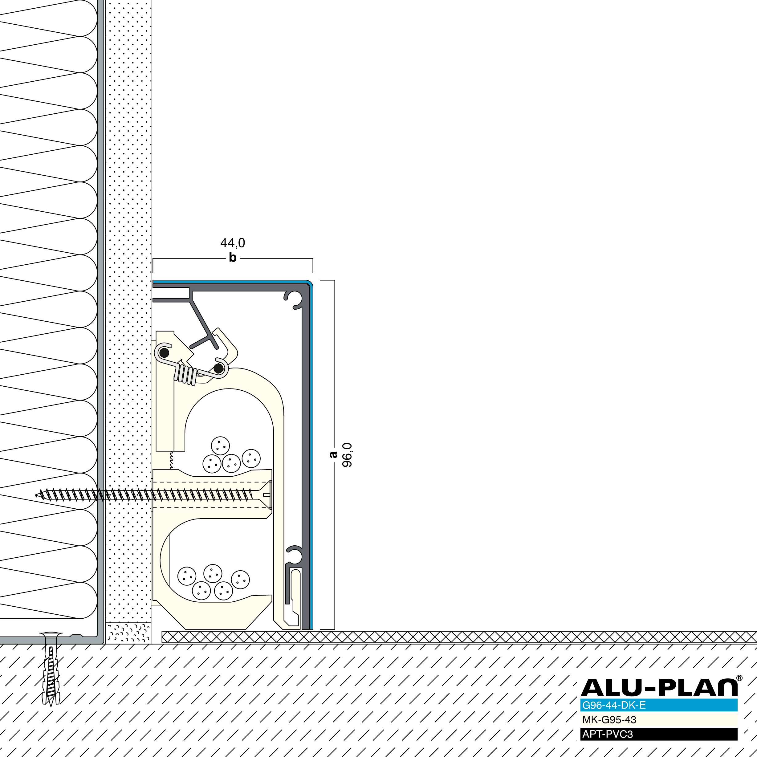 ALU-PLAN® Installation :: KK-G96-44-DK-E-APT-PVC3-KABEL