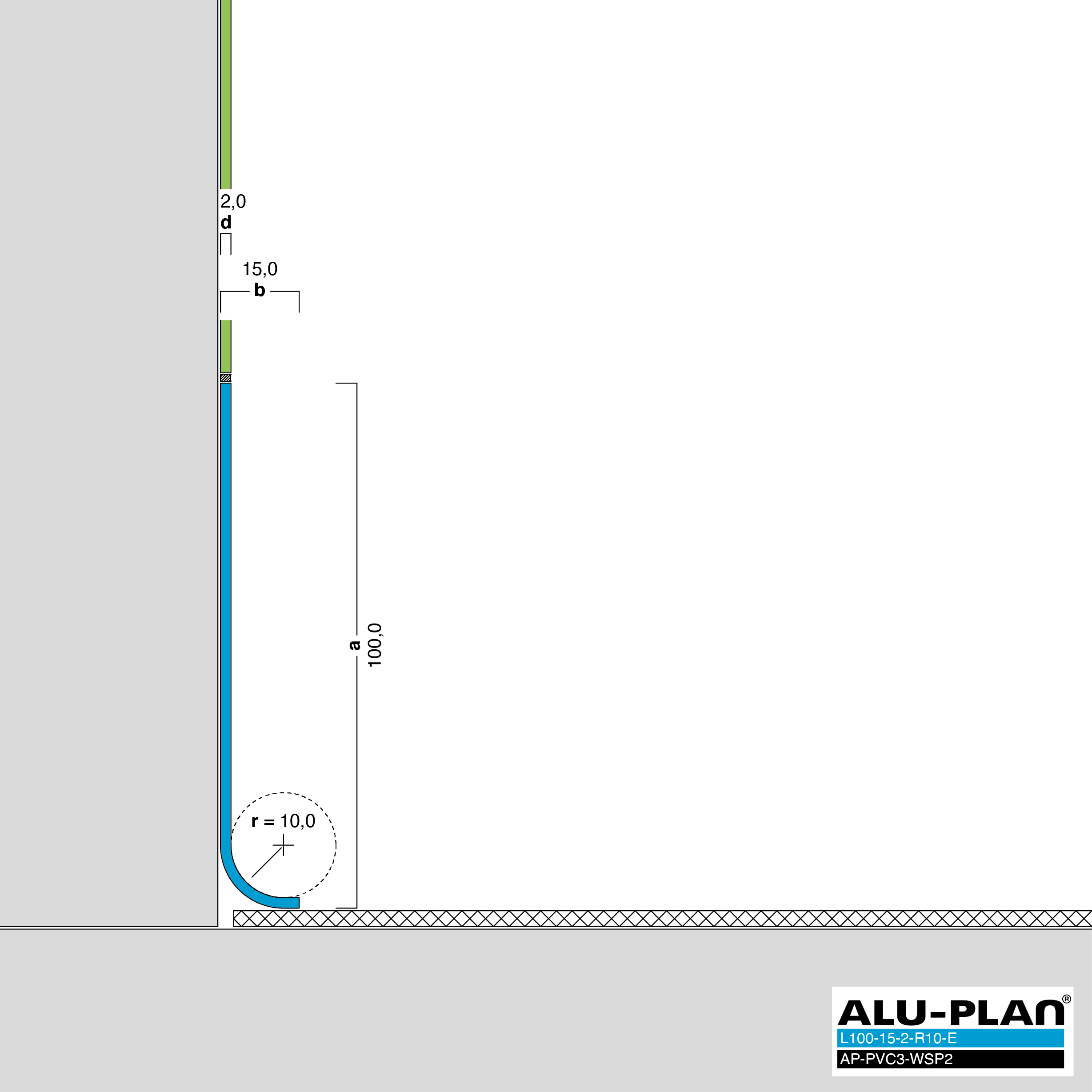 ALU-PLAN® Installation :: L100-15-2-R10-E-AP-PVC3-WSP2