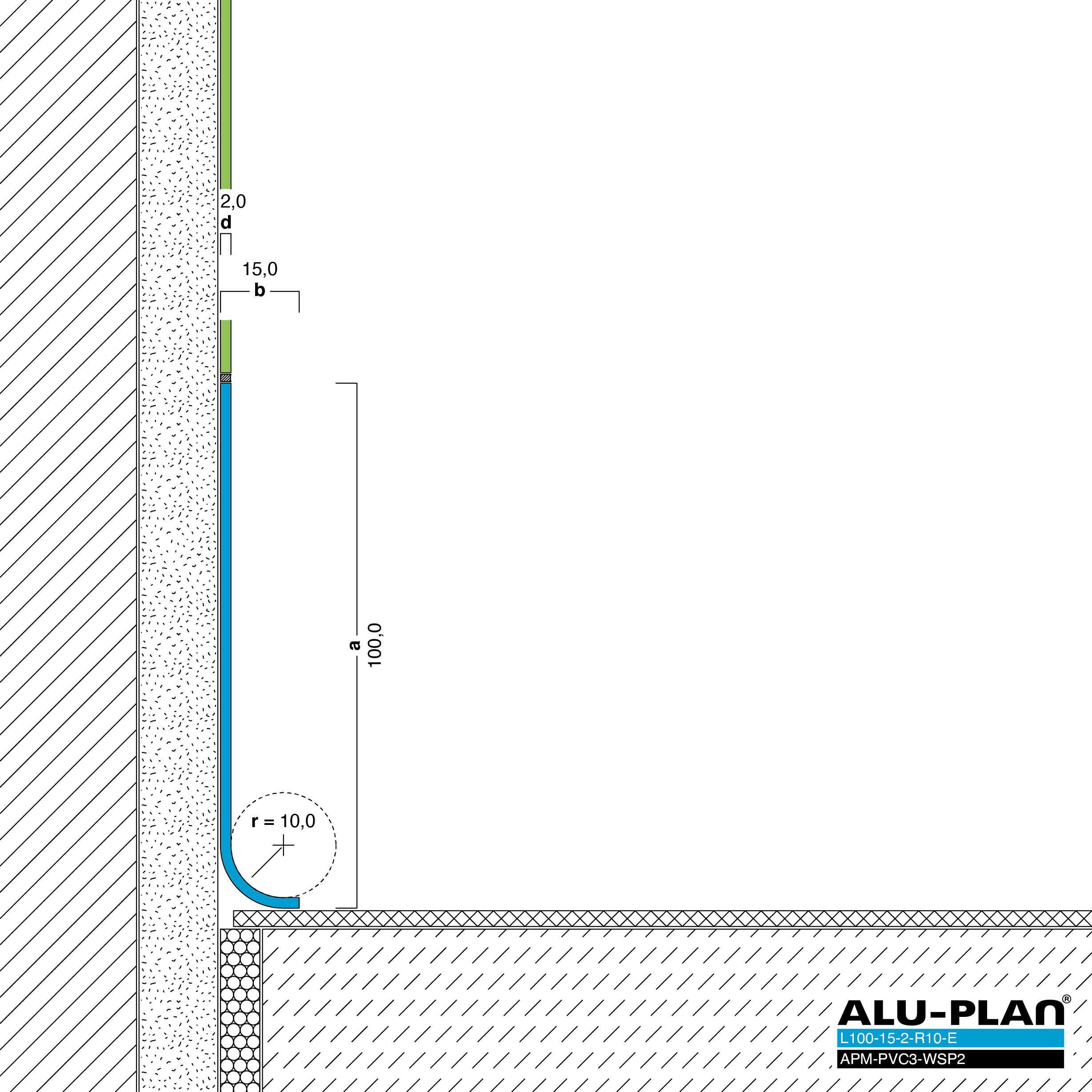 ALU-PLAN® Installation :: L100-15-2-R10-E-APM-PVC3-WSP2