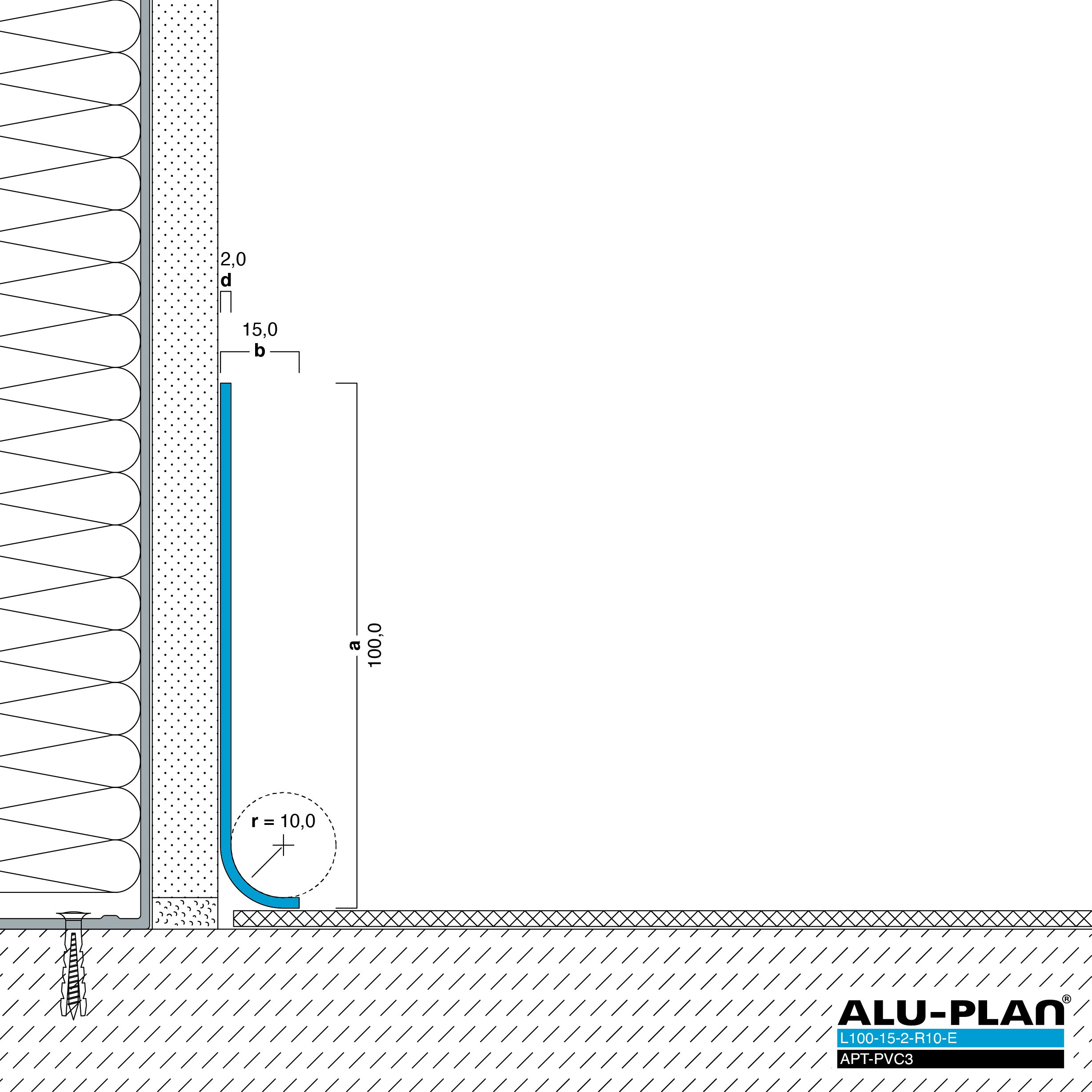 ALU-PLAN® Installation :: L100-15-2-R10-E-APT-PVC3
