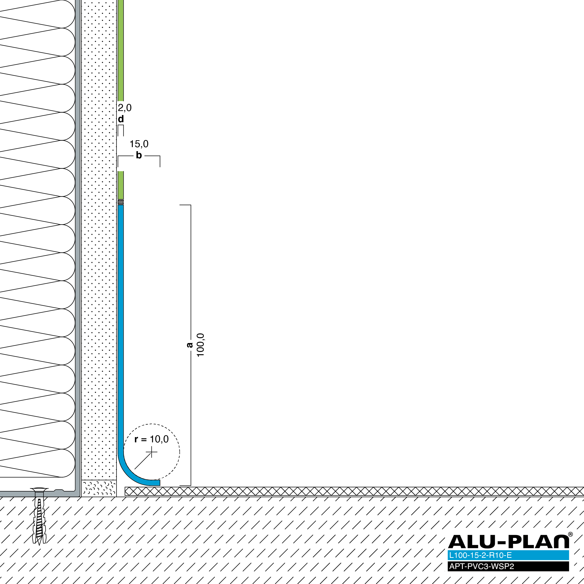ALU-PLAN® Installation :: L100-15-2-R10-E-APT-PVC3-WSP2