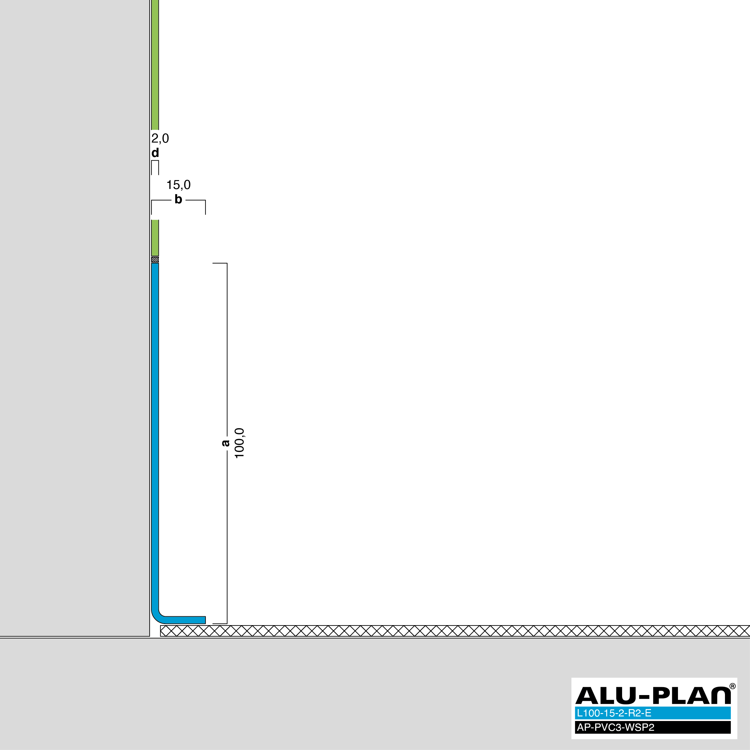 ALU-PLAN® Installation :: L100-15-2-R2-E-AP-PVC3-WSP2