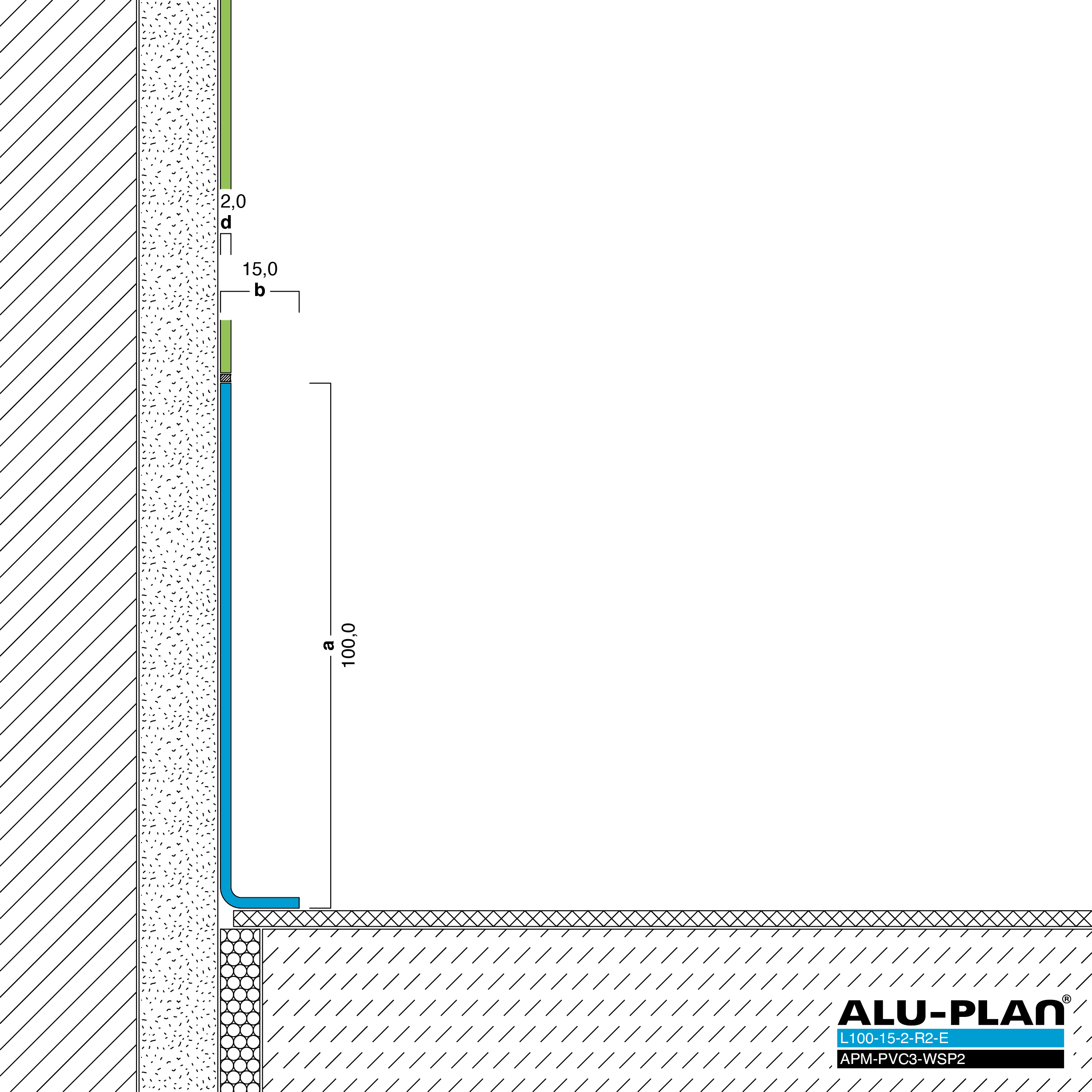 ALU-PLAN® Installation :: L100-15-2-R2-E-APM-PVC3-WSP2