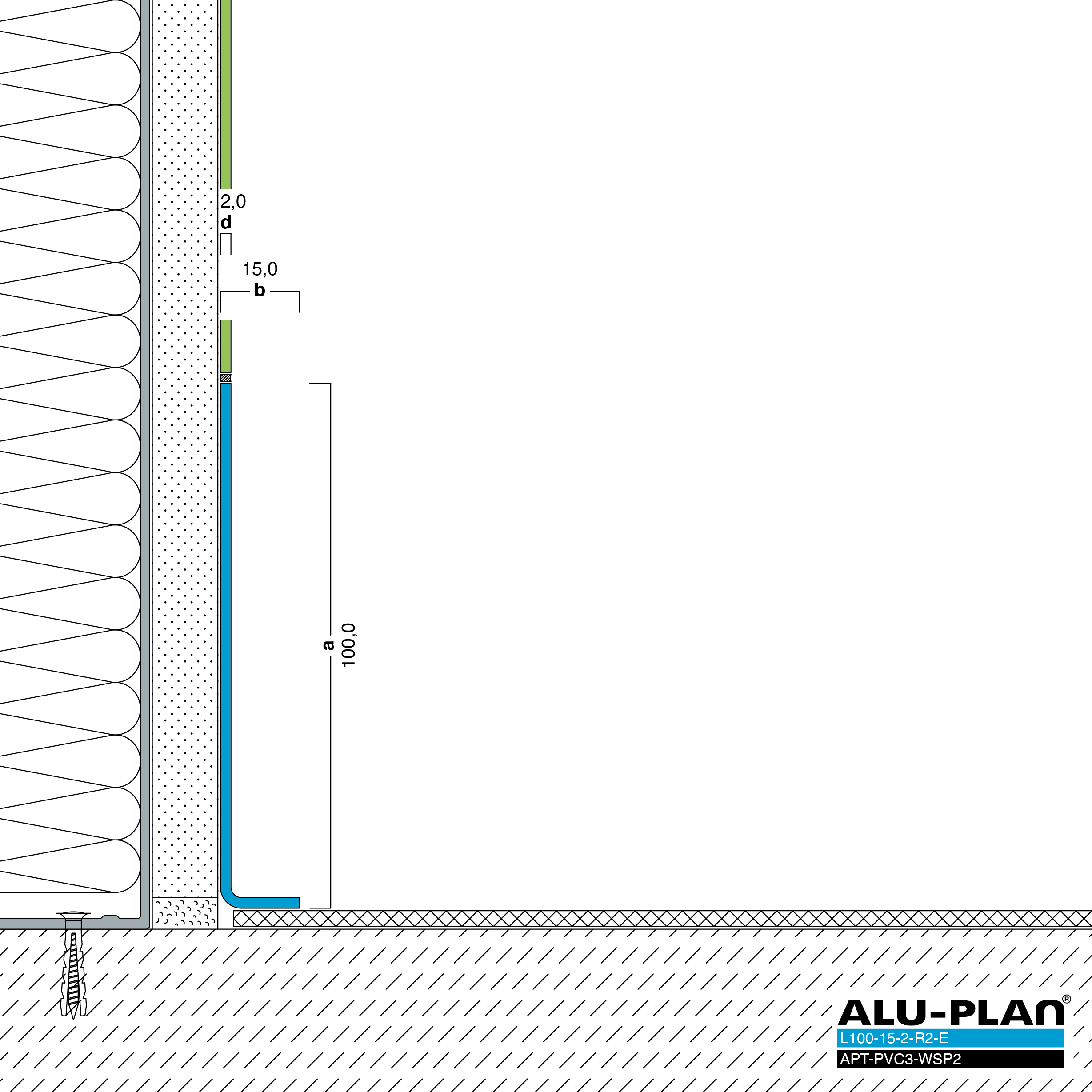 ALU-PLAN® Installation :: L100-15-2-R2-E-APT-PVC3-WSP2