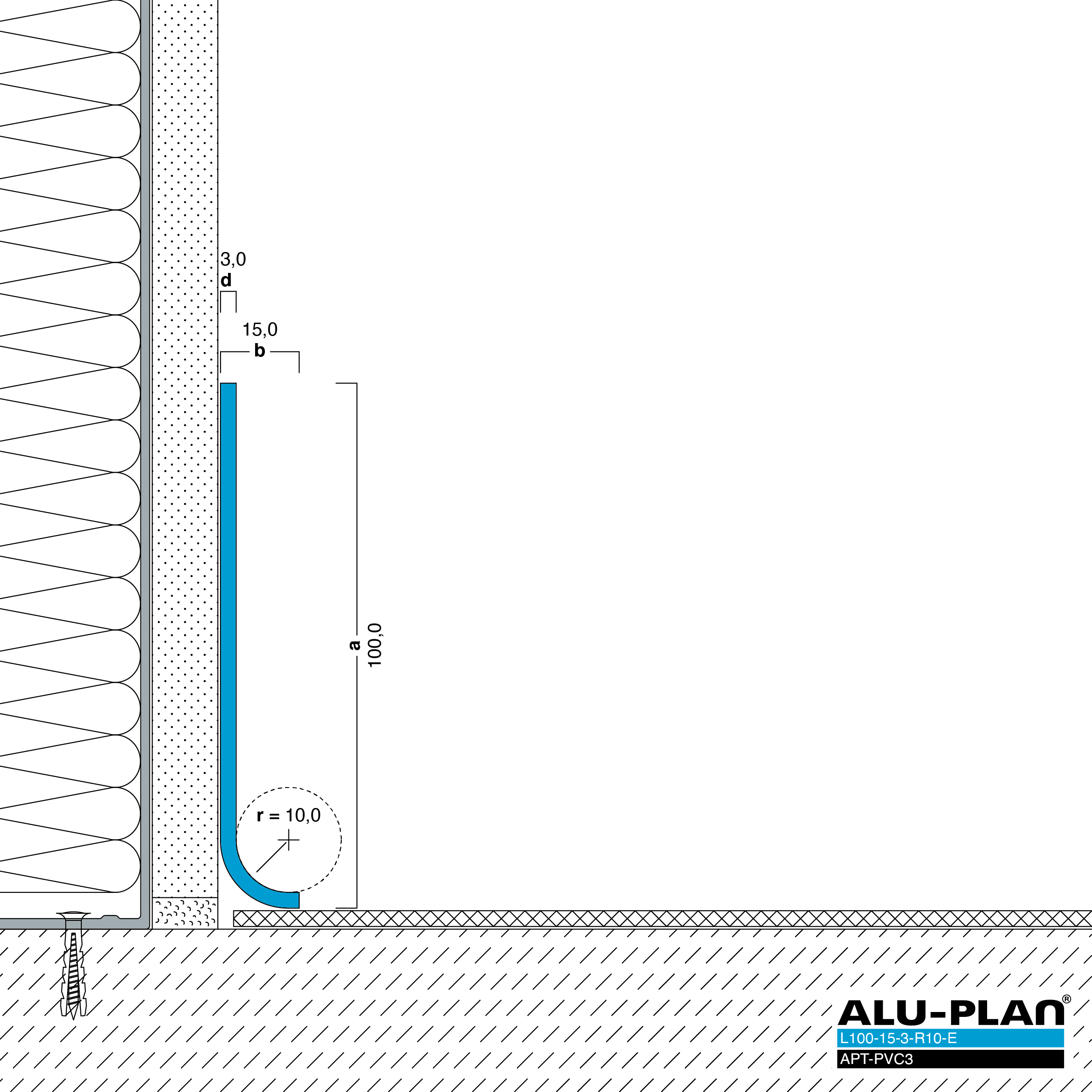 ALU-PLAN® Installation :: L100-15-3-R10-E-APT-PVC3