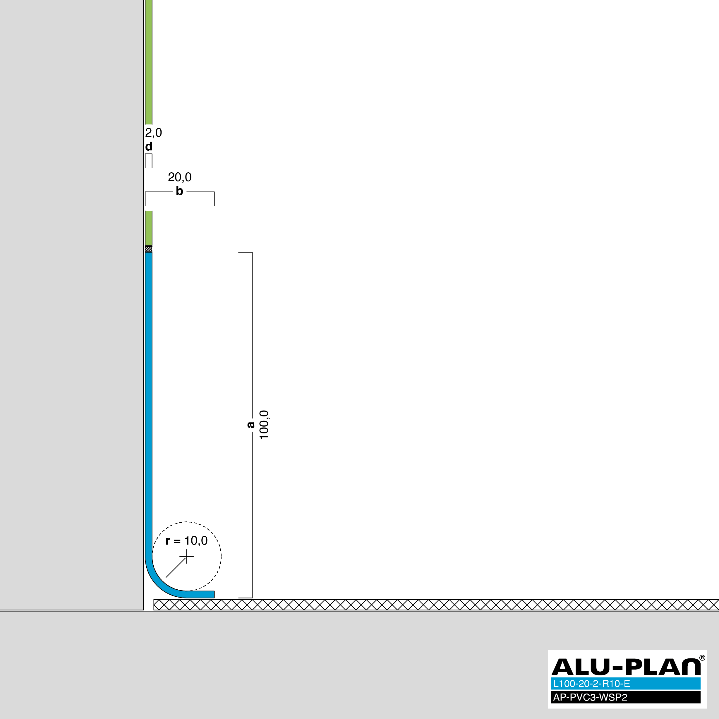 ALU-PLAN® Installation :: L100-20-2-R10-E-AP-PVC3-WSP2