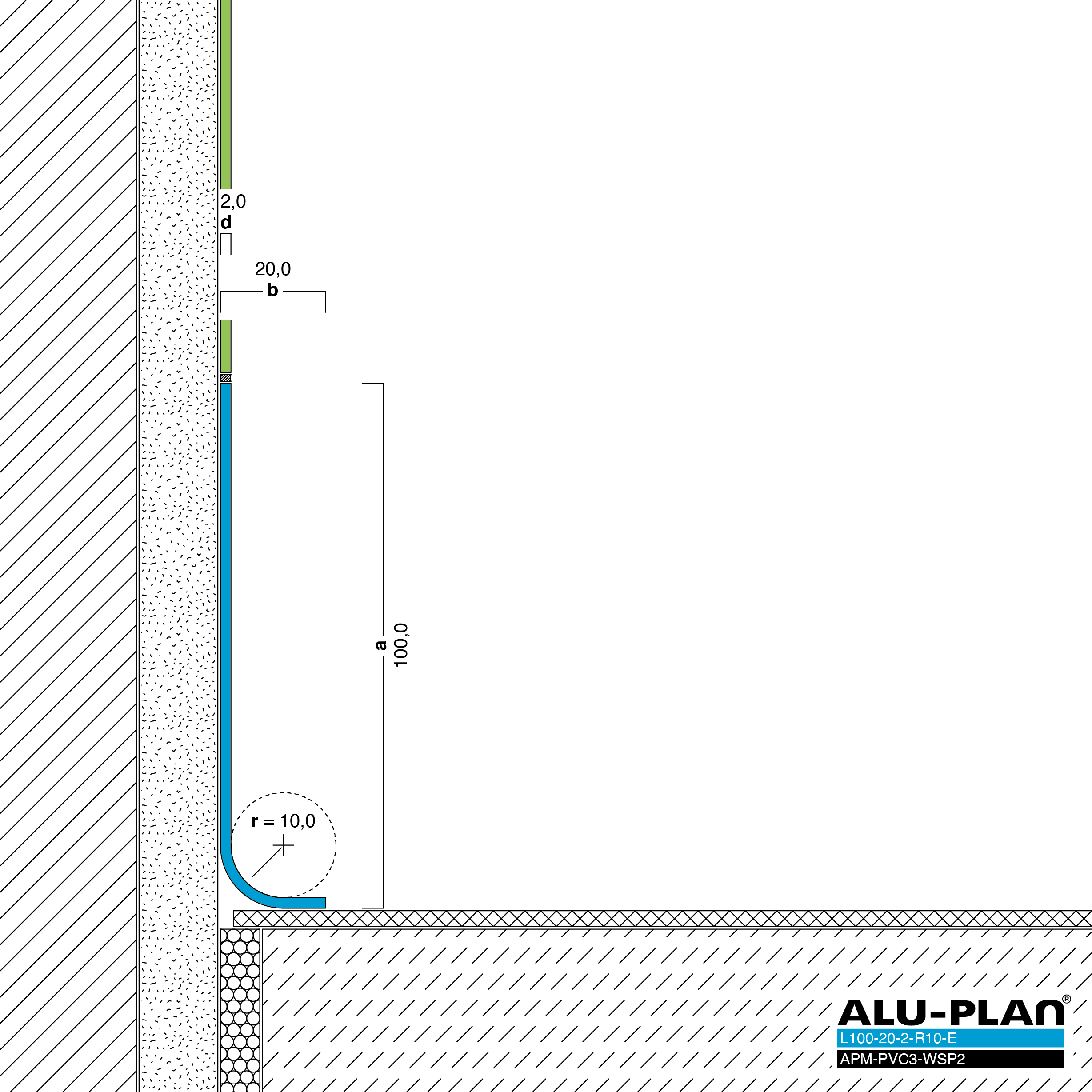 ALU-PLAN® Installation :: L100-20-2-R10-E-APM-PVC3-WSP2