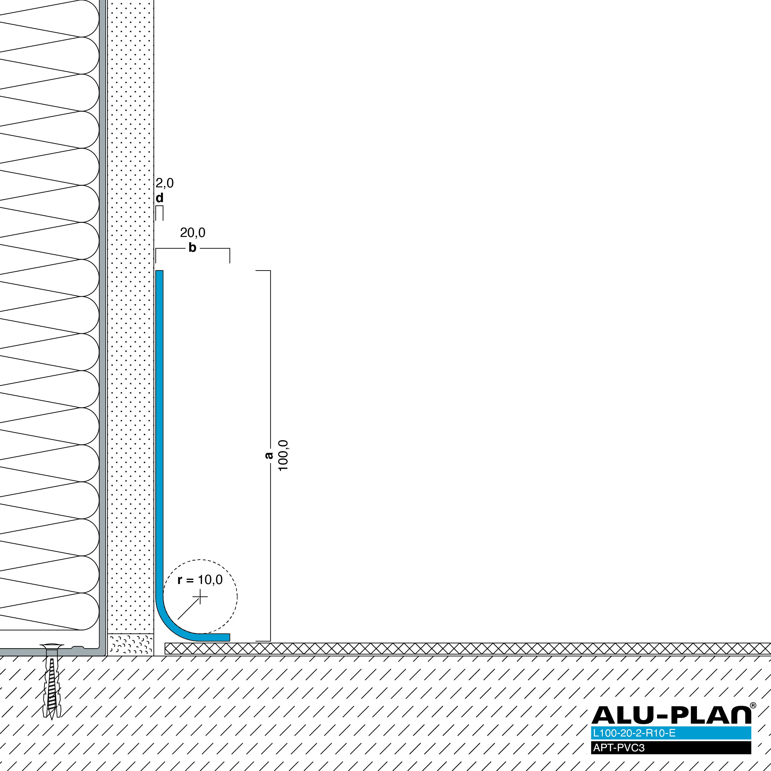 ALU-PLAN® Installation :: L100-20-2-R10-E-APT-PVC3