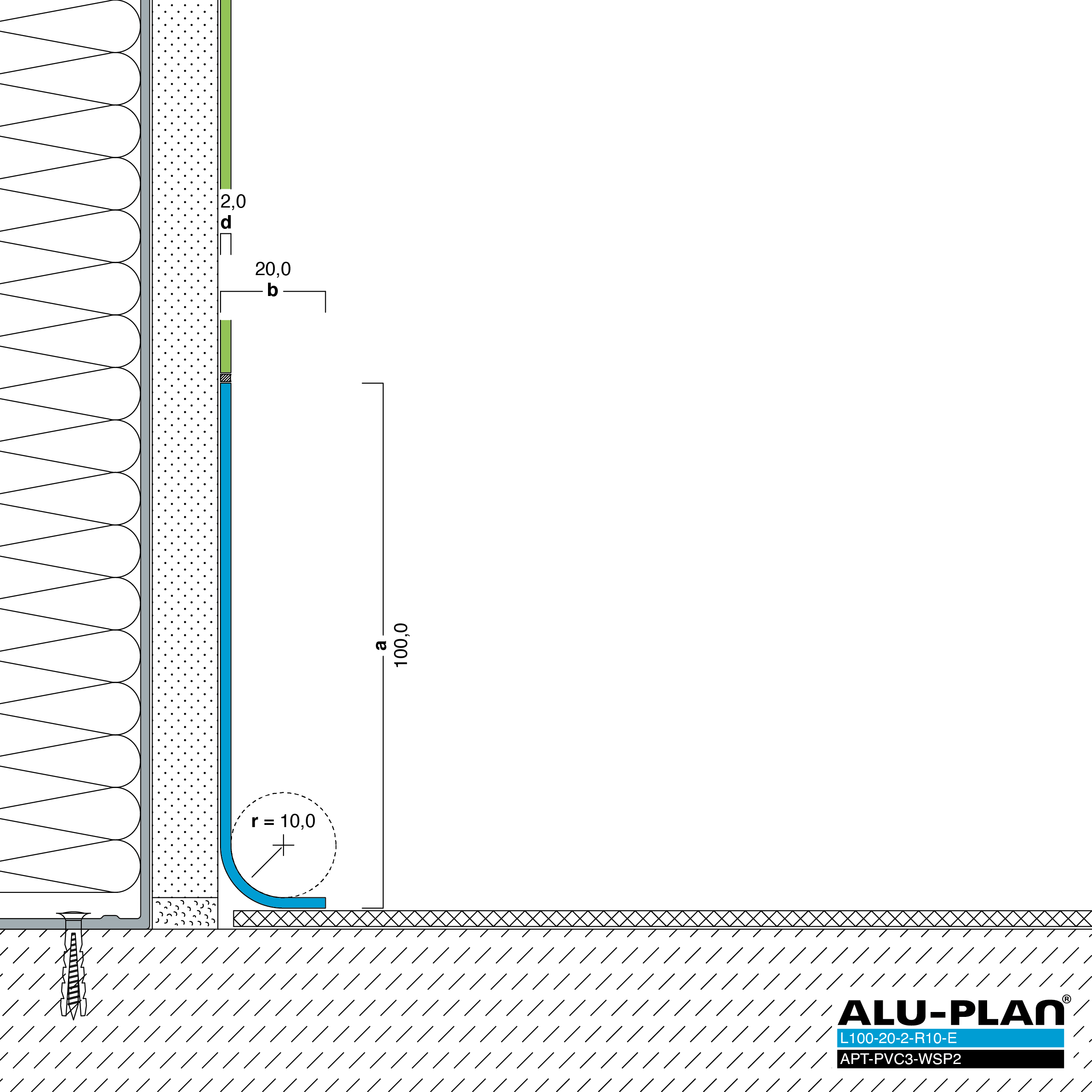ALU-PLAN® Installation :: L100-20-2-R10-E-APT-PVC3-WSP2
