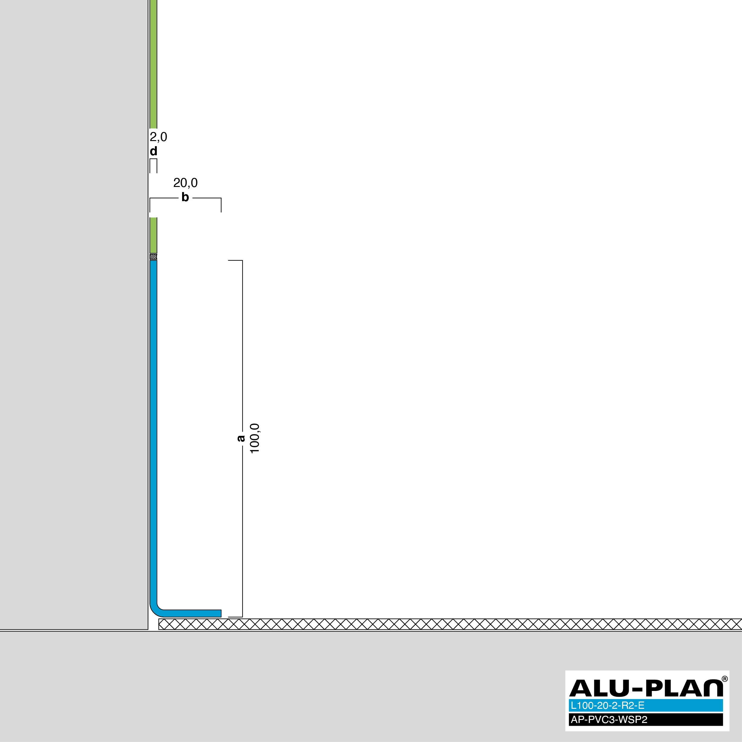 ALU-PLAN® Installation :: L100-20-2-R2-E-AP-PVC3-WSP2