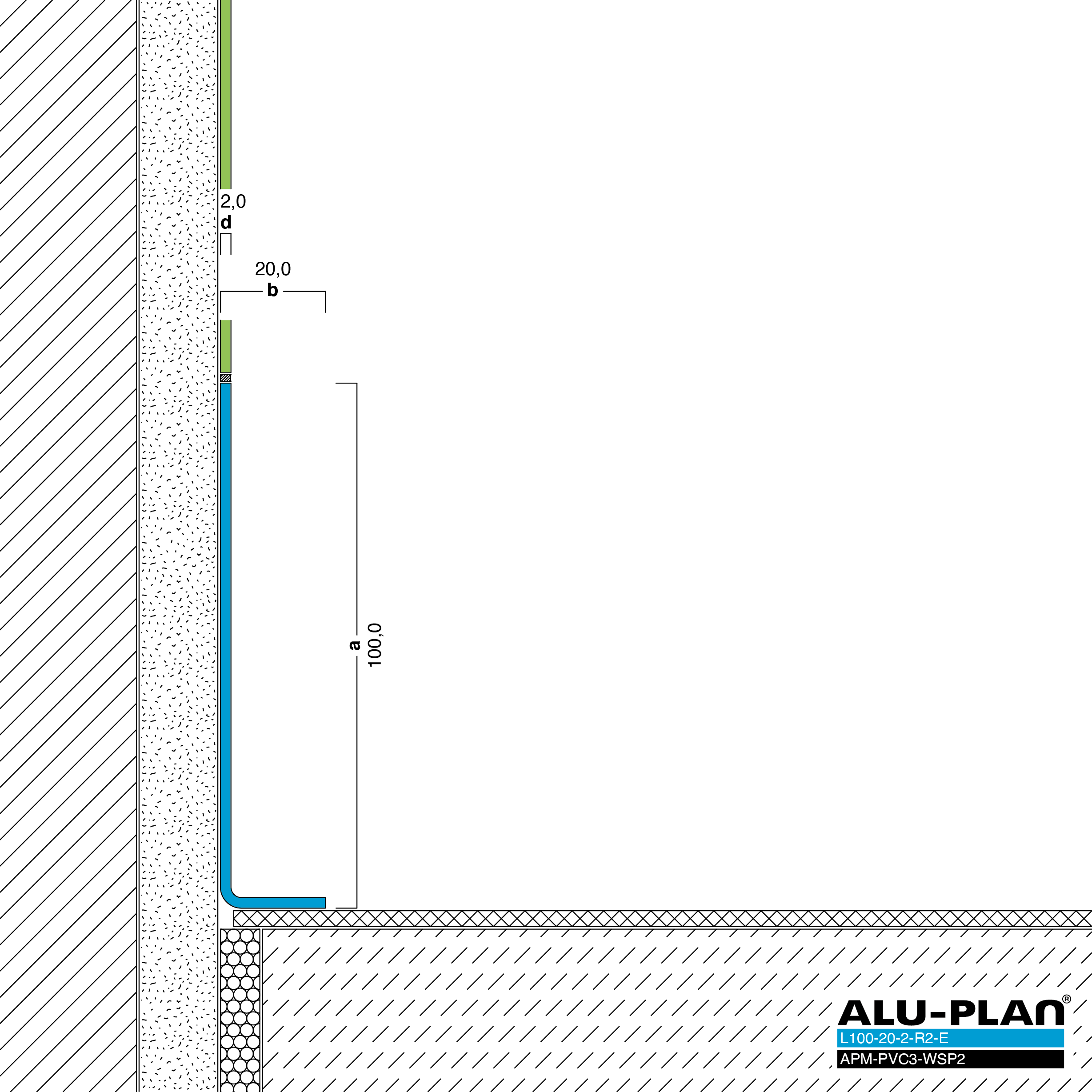 ALU-PLAN® Installation :: L100-20-2-R2-E-APM-PVC3-WSP2