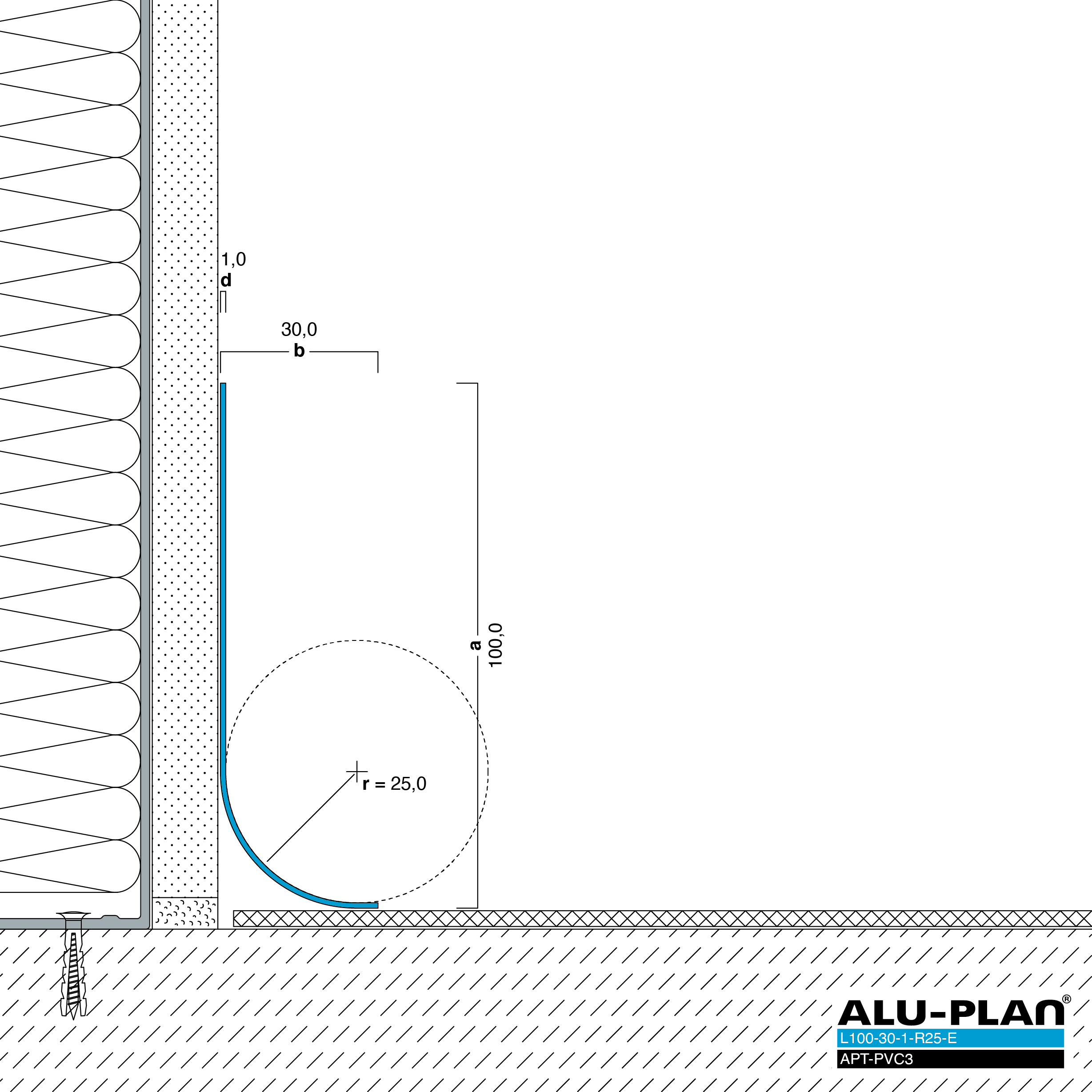 ALU-PLAN® Installation :: L100-30-1-R25-E-APT-PVC3