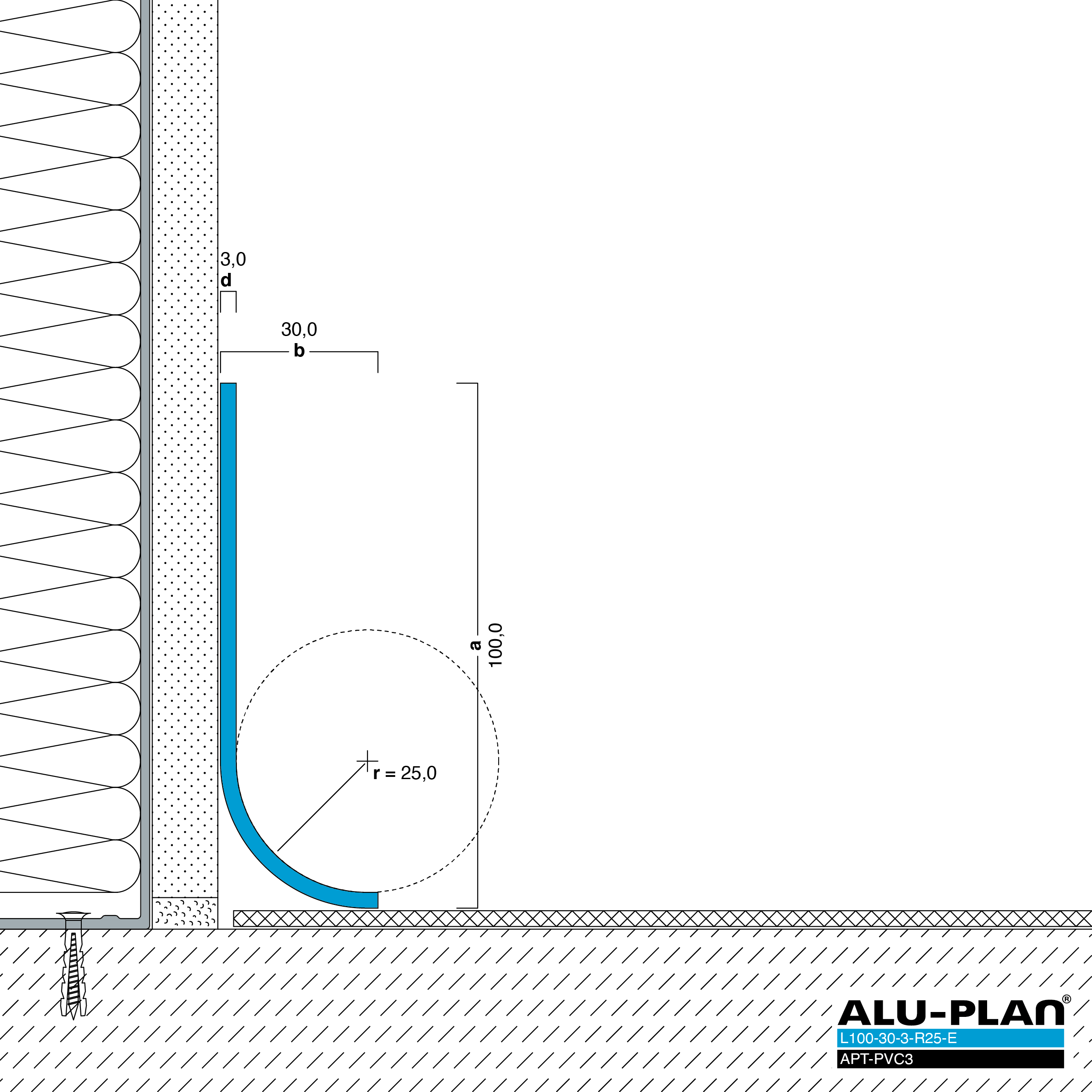 ALU-PLAN® Installation :: L100-30-3-R25-E-APT-PVC3