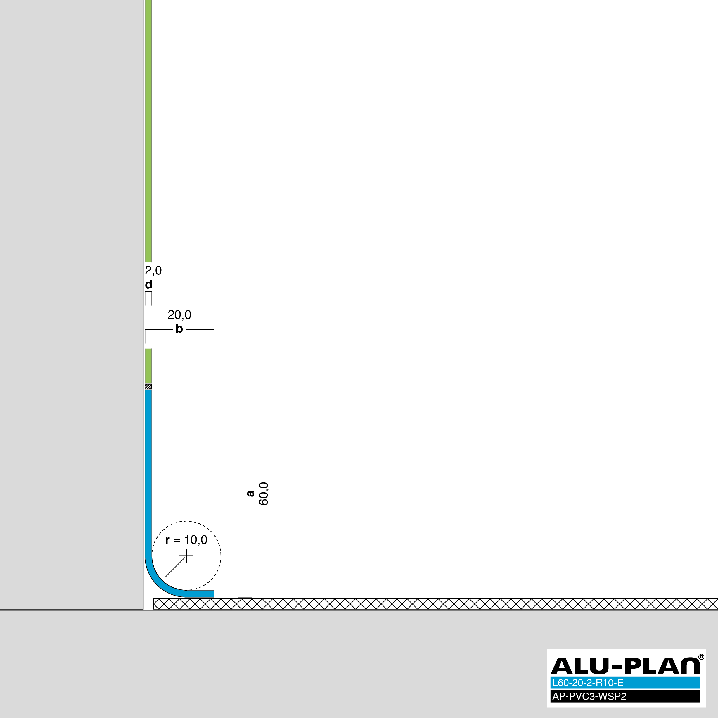 ALU-PLAN® Installation :: L60-20-2-R10-E-AP-PVC3-WSP2