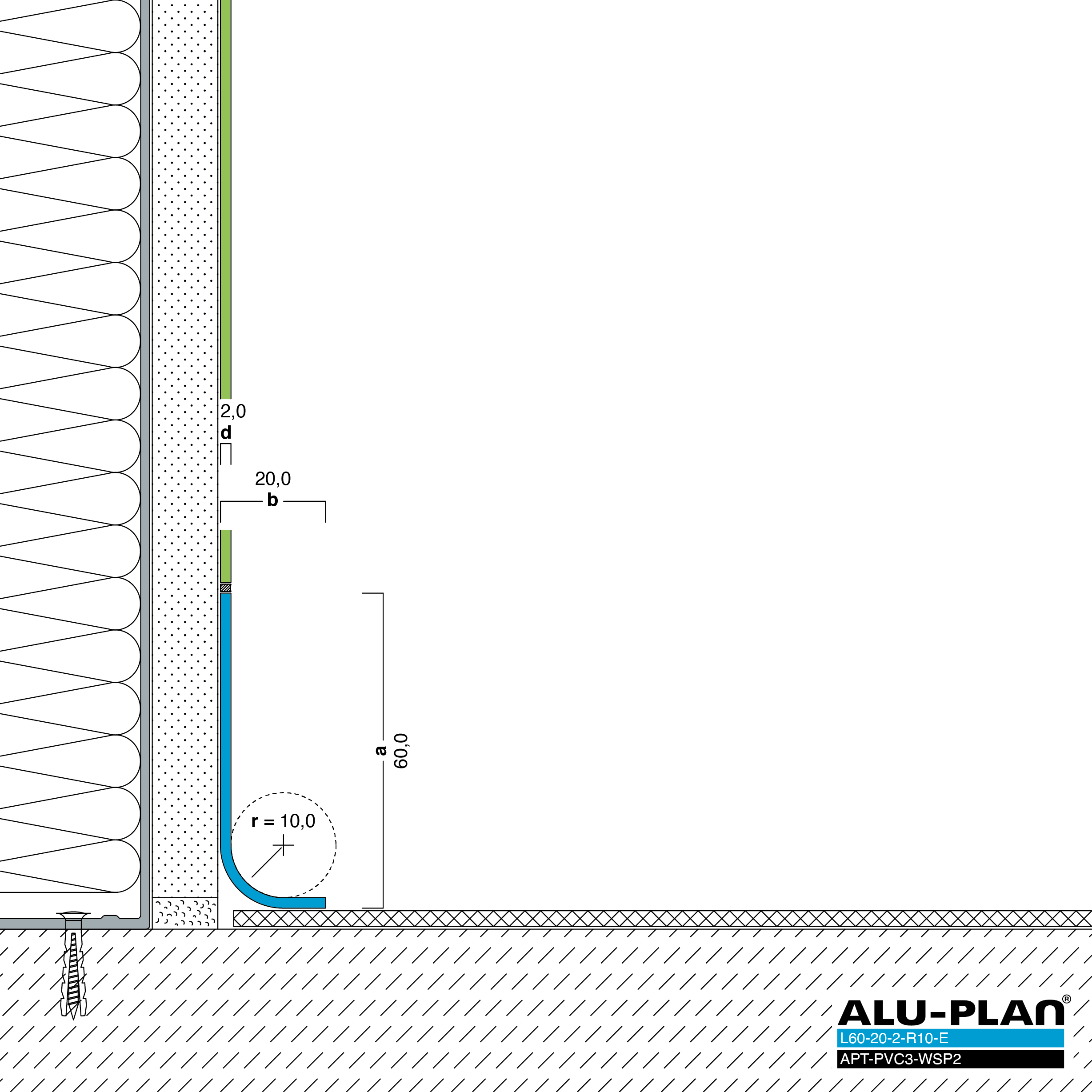 ALU-PLAN® Installation :: L60-20-2-R10-E-APT-PVC3-WSP2