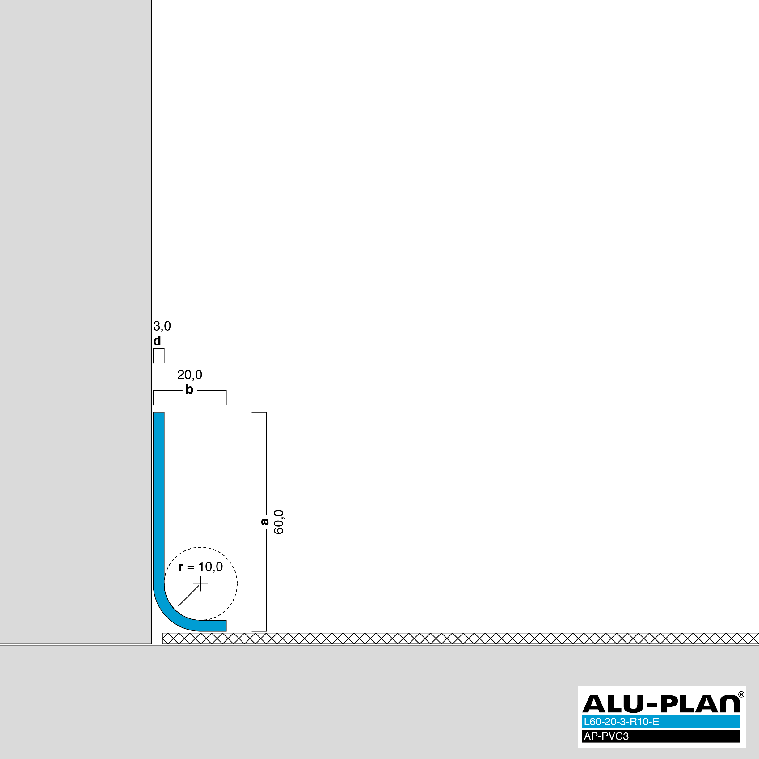 ALU-PLAN® Installation :: L60-20-3-R10-E-AP-PVC3