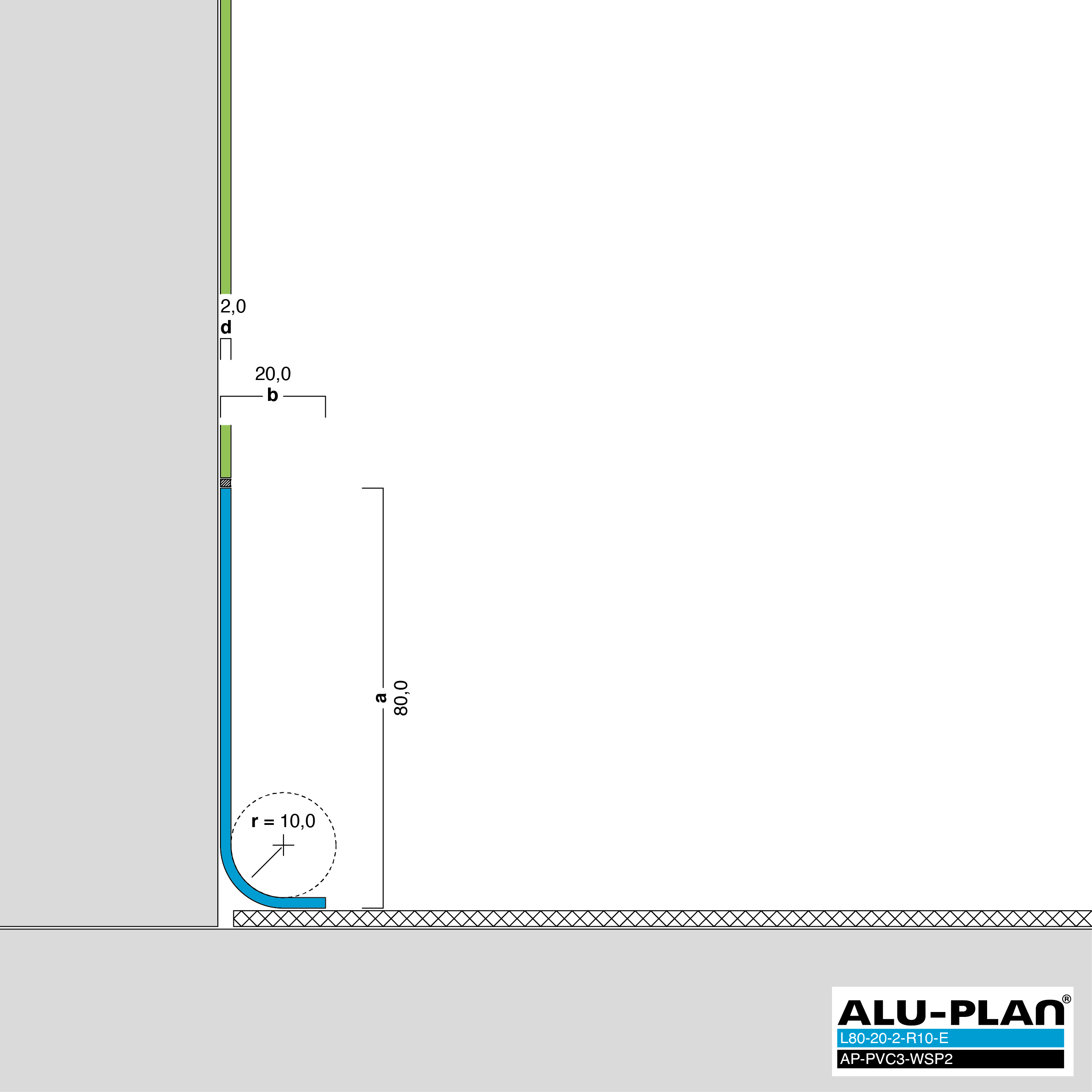 ALU-PLAN® Installation :: L80-20-2-R10-E-AP-PVC3-WSP2