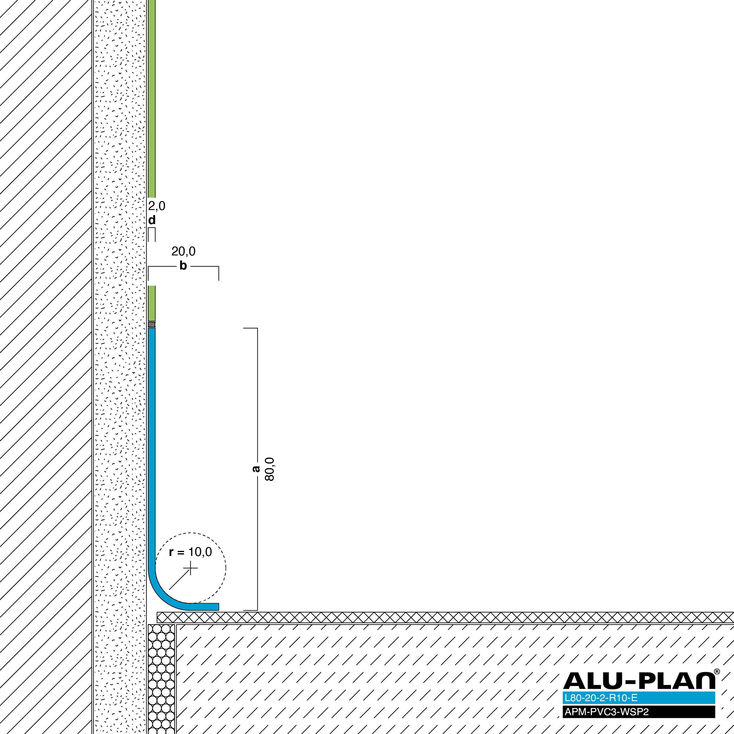 ALU-PLAN® Installation :: L80-20-2-R10-E-APM-PVC3-WSP2