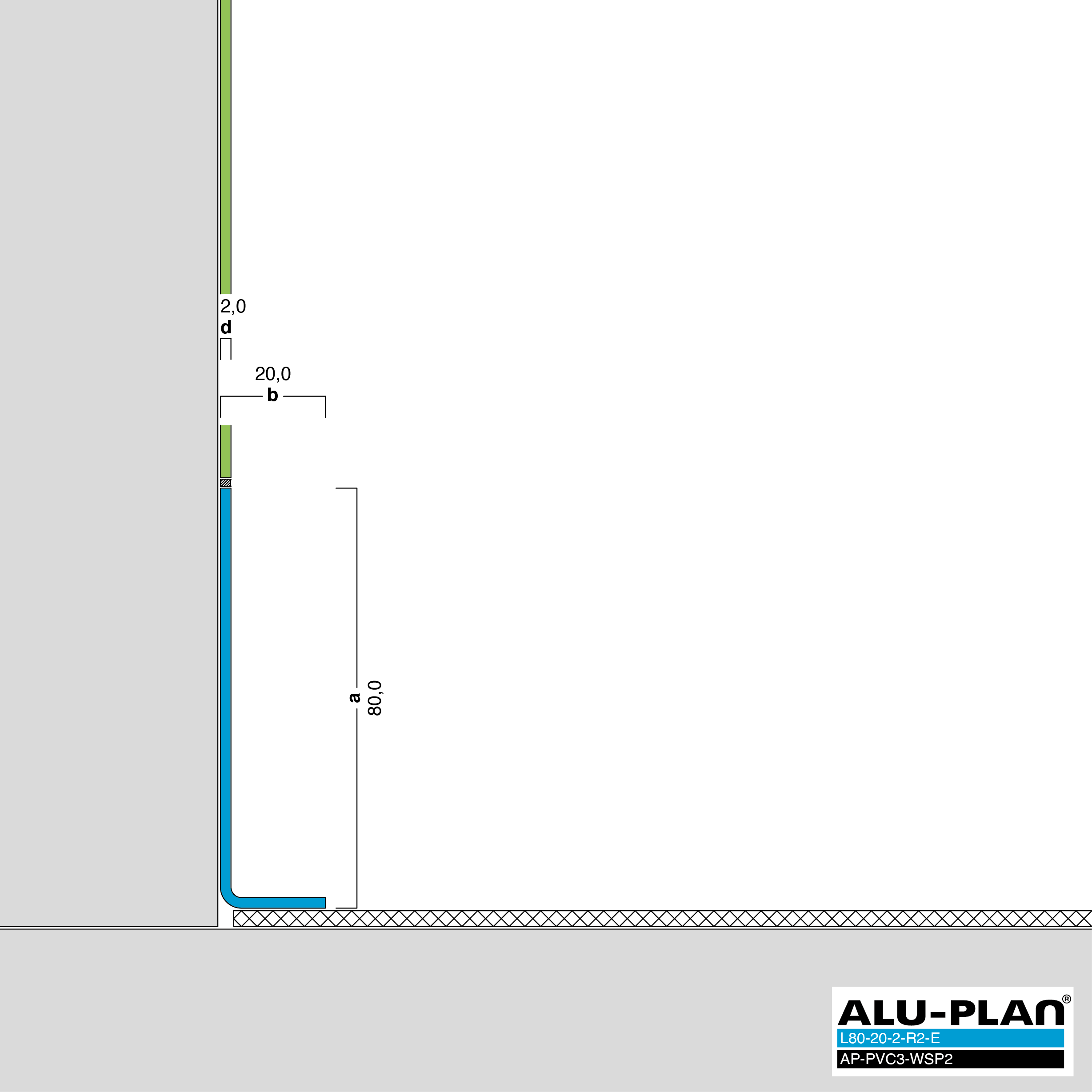 ALU-PLAN® Installation :: L80-20-2-R2-E-AP-PVC3-WSP2