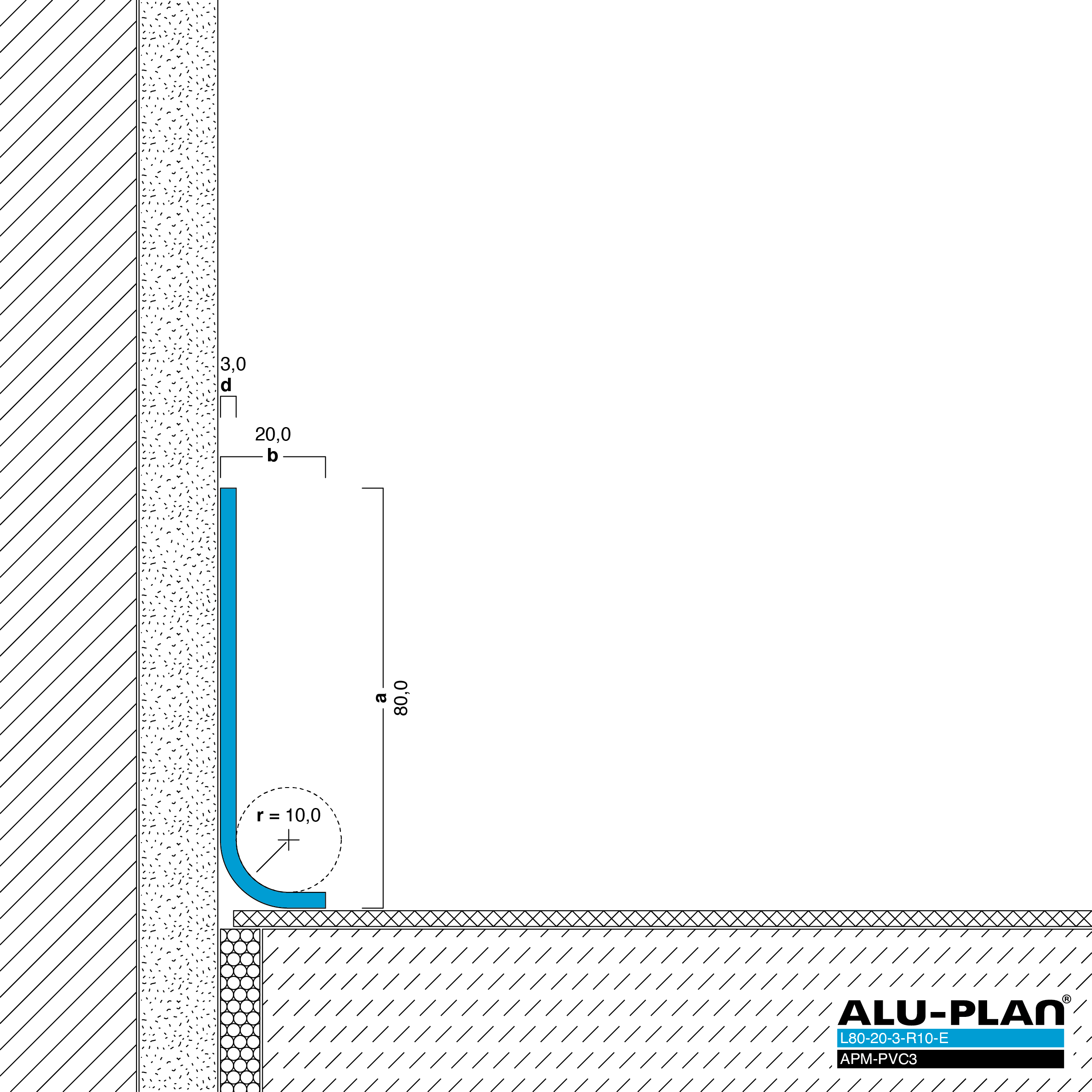 ALU-PLAN® Installation :: L80-20-3-R10-E-APM-PVC3