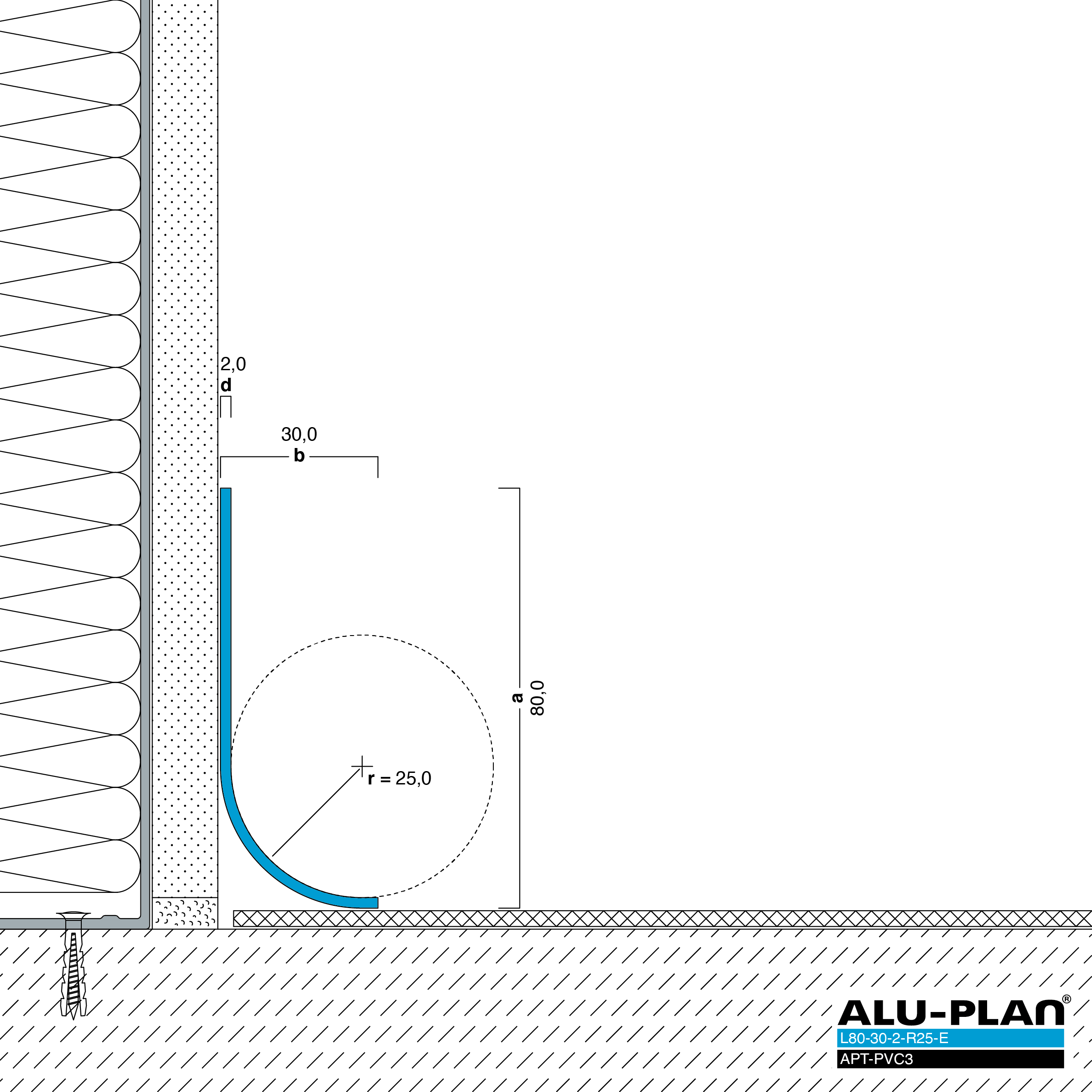 ALU-PLAN® Installation :: L80-30-2-R25-E-APT-PVC3