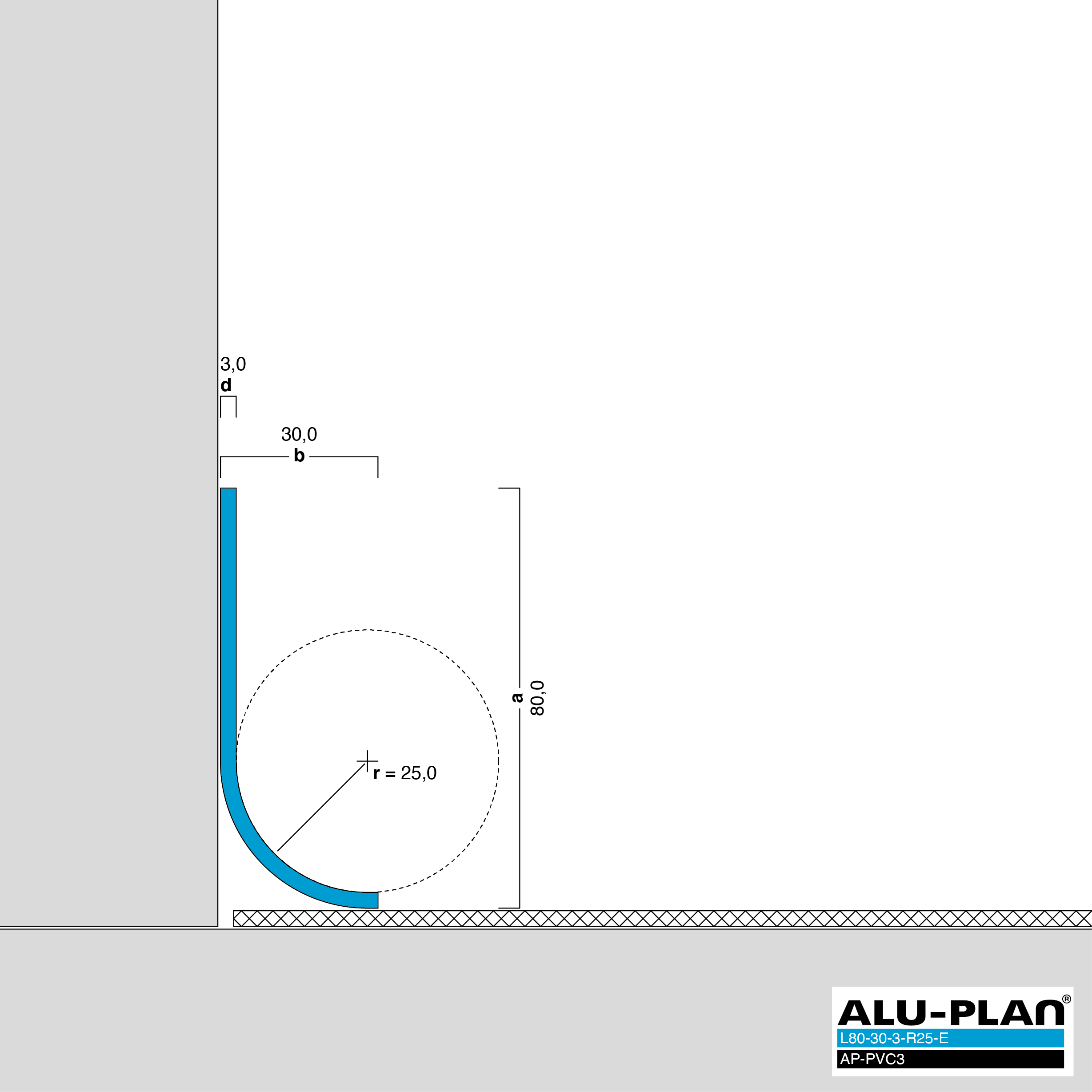 ALU-PLAN® Installation :: L80-30-3-R25-E-AP-PVC3