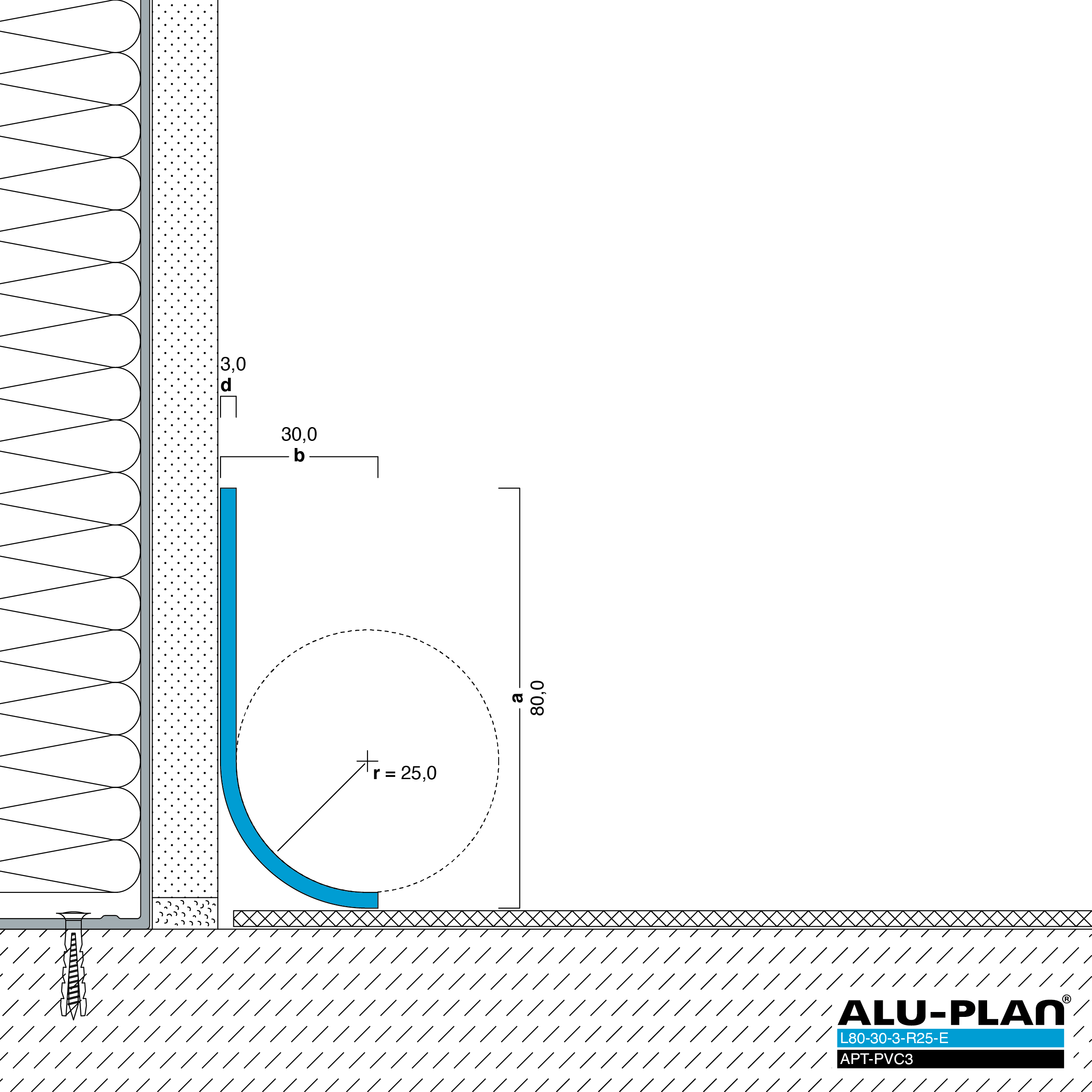 ALU-PLAN® Installation :: L80-30-3-R25-E-APT-PVC3