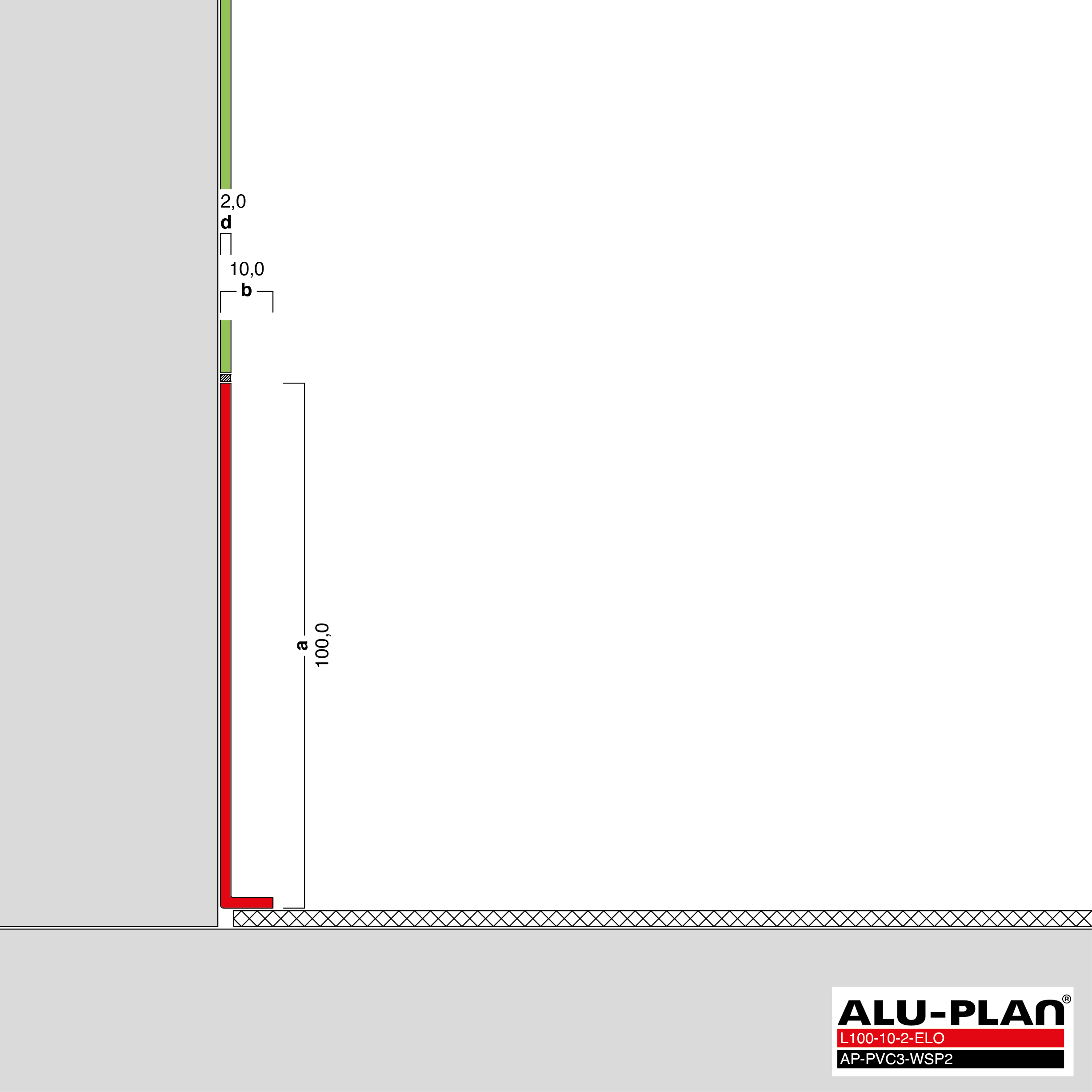 ALU-PLAN® Installation :: L100-10-2-ELO-AP-PVC3-WSP2