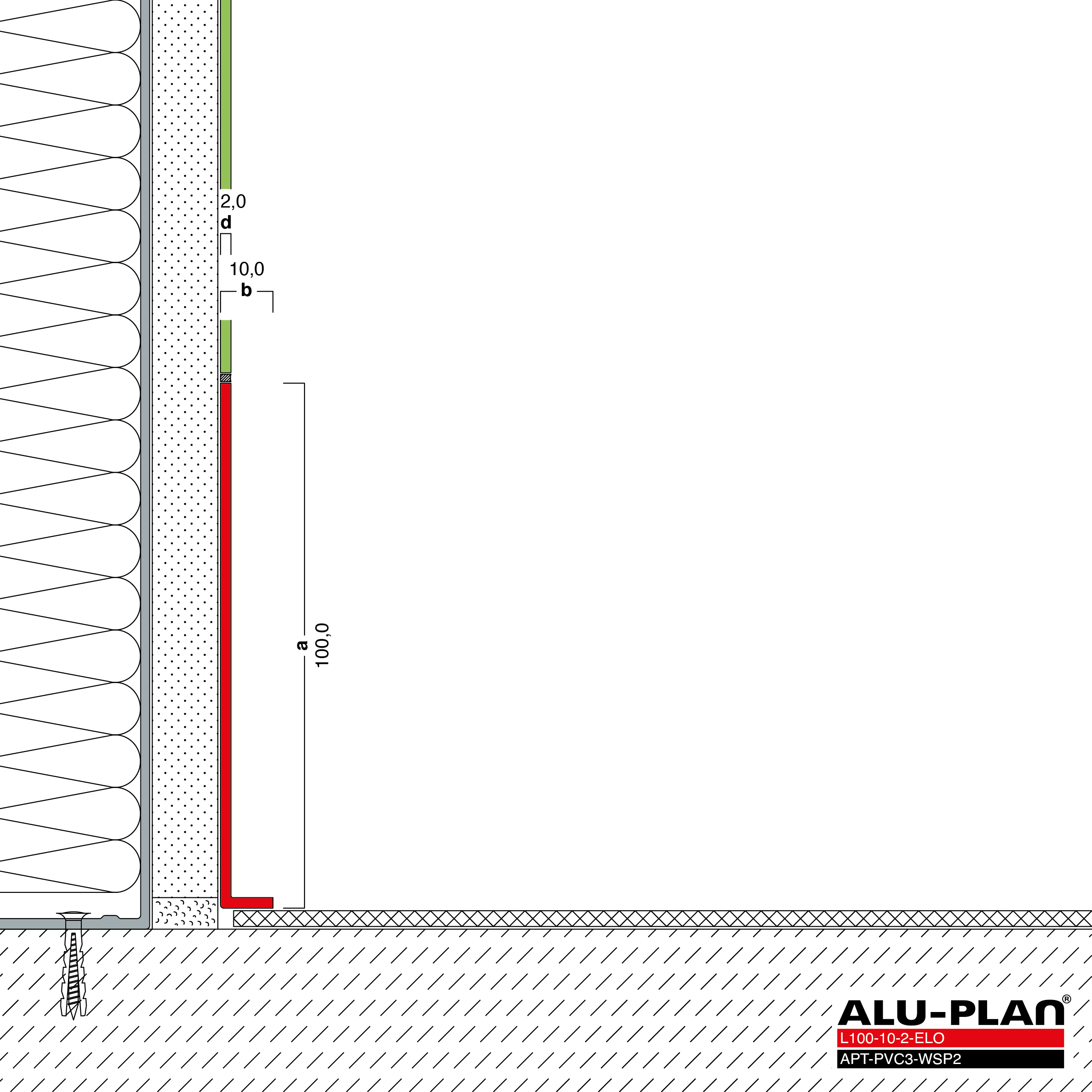 ALU-PLAN® Installation :: L100-10-2-ELO-APT-PVC3-WSP2
