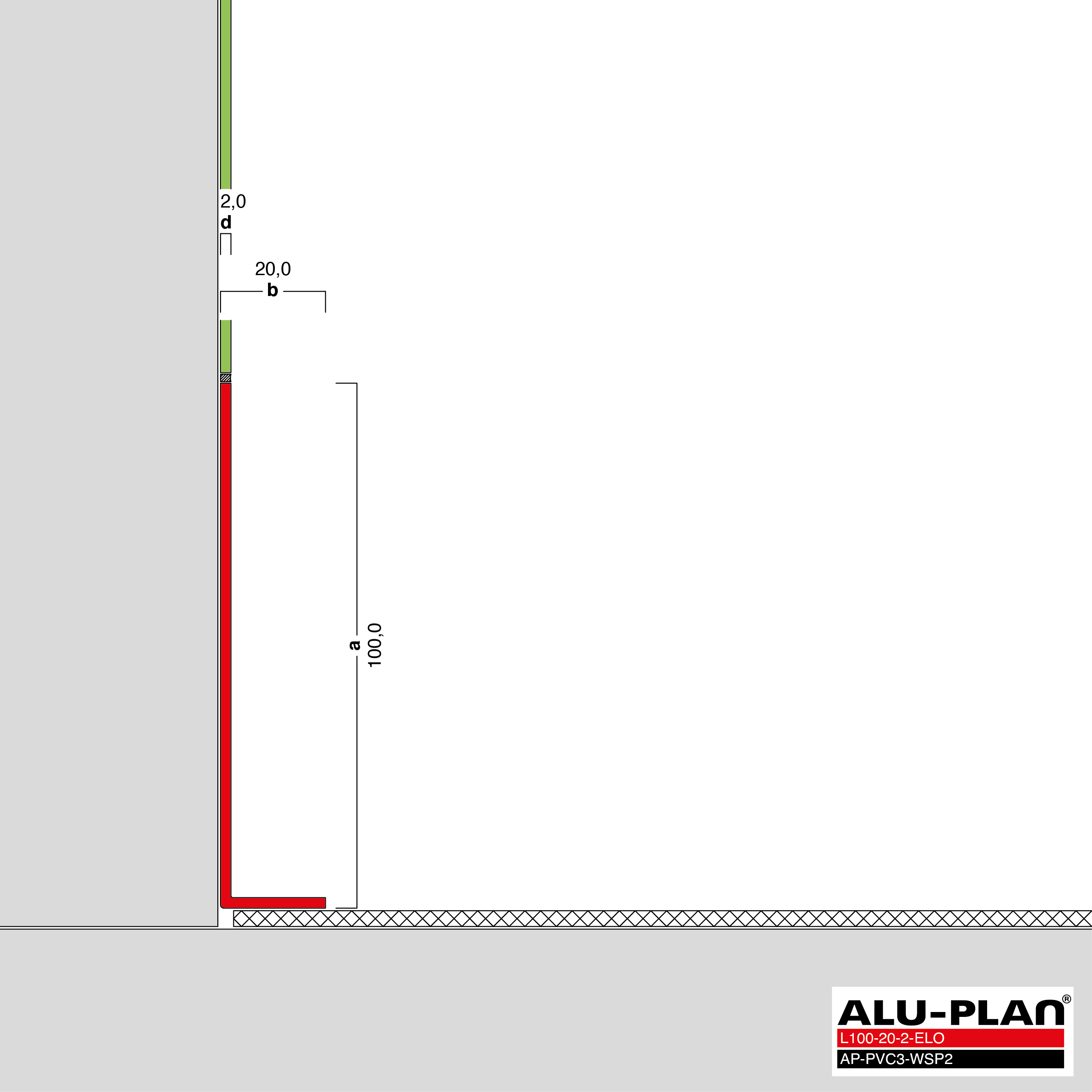 ALU-PLAN® Installation :: L100-20-2-ELO-AP-PVC3-WSP2