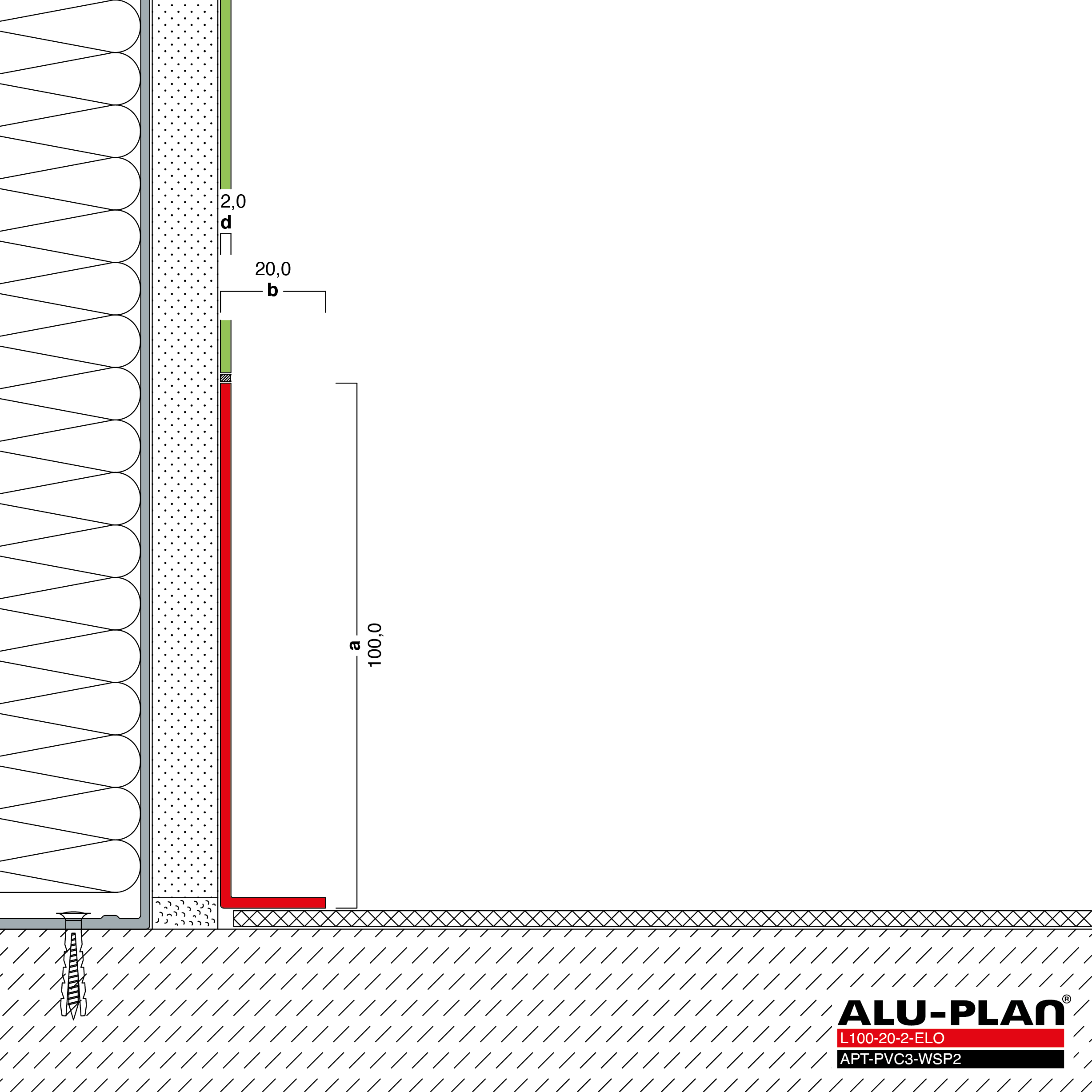 ALU-PLAN® Installation :: L100-20-2-ELO-APT-PVC3-WSP2