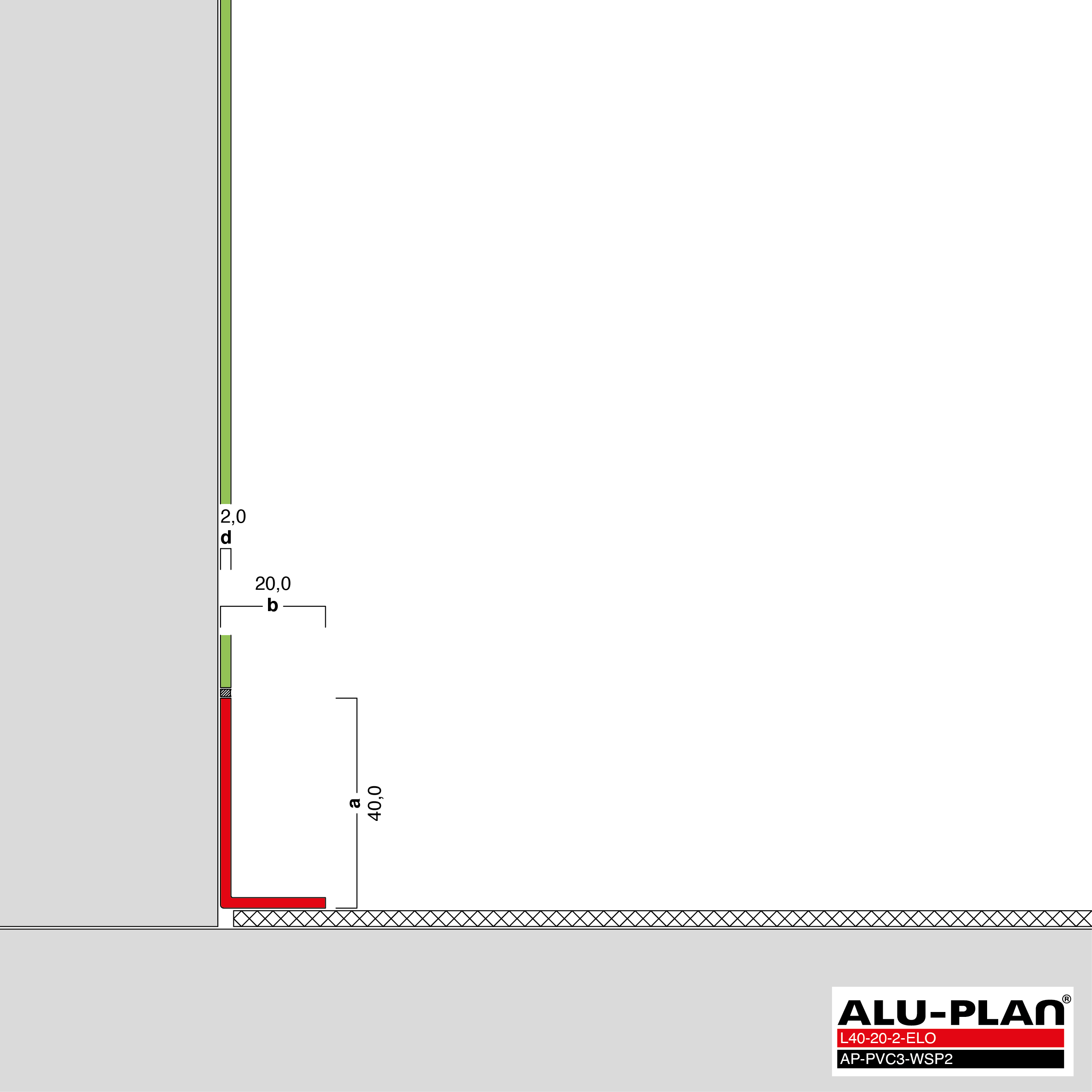 ALU-PLAN® Installation :: L40-20-2-ELO-AP-PVC3-WSP2