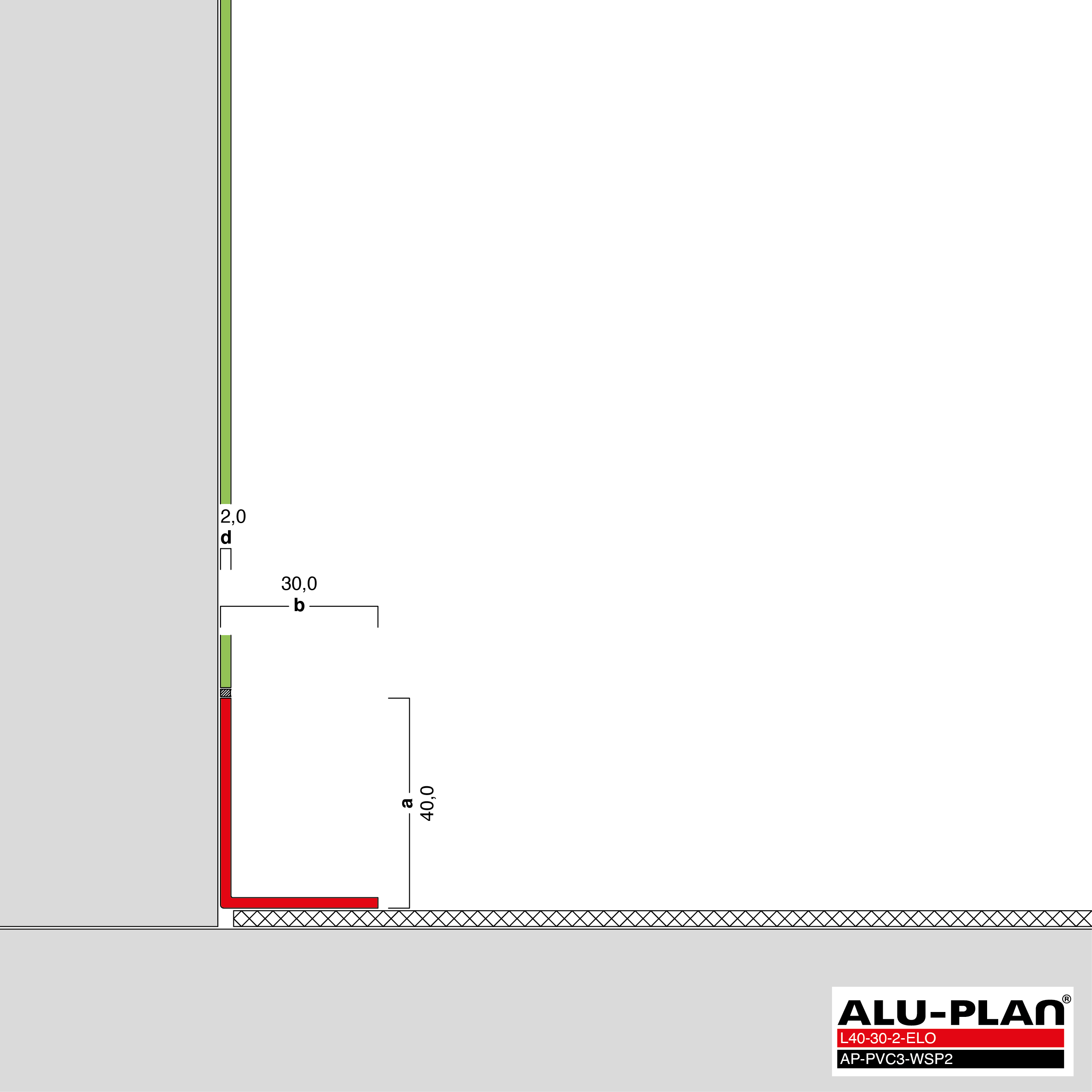 ALU-PLAN® Installation :: L40-30-2-ELO-AP-PVC3-WSP2