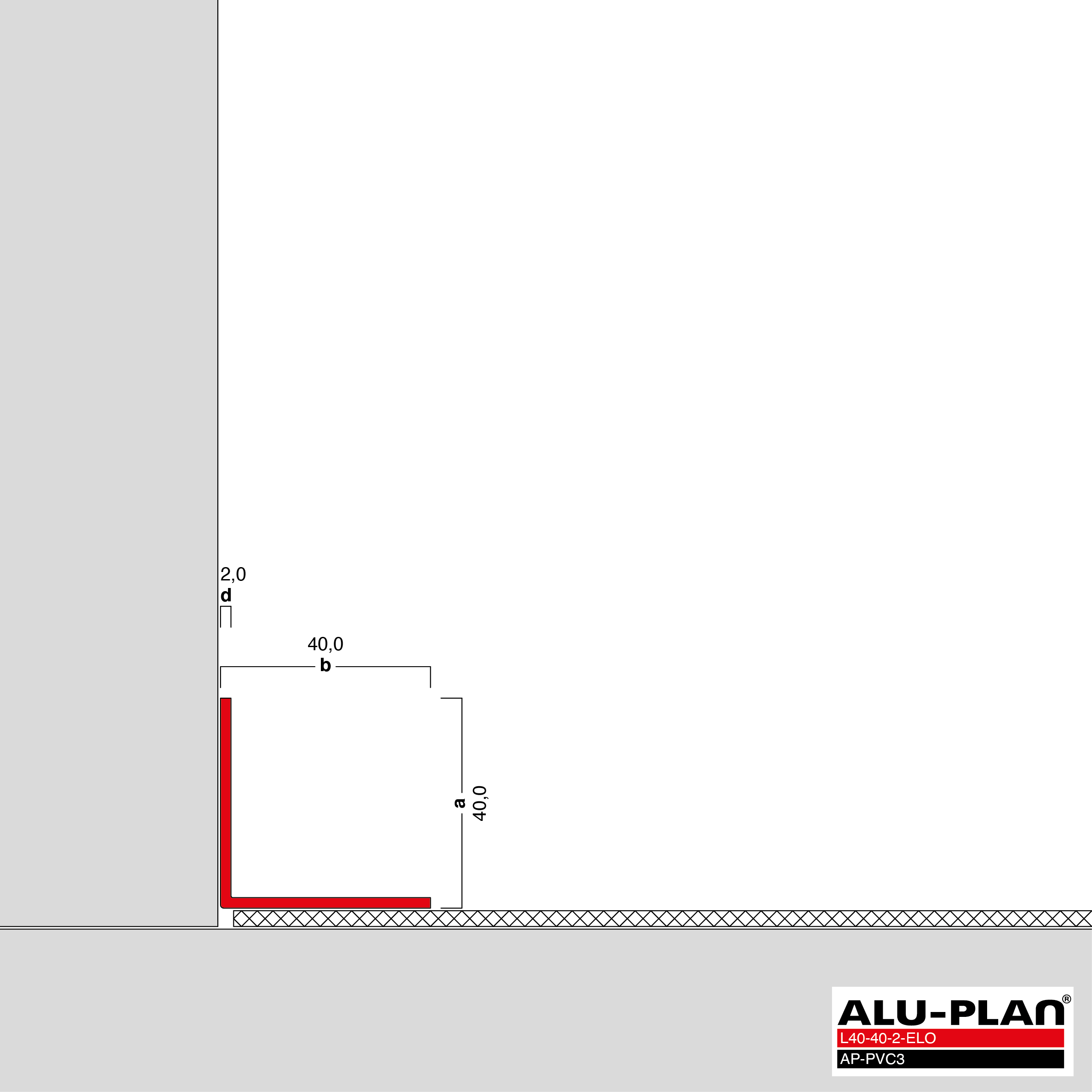 ALU-PLAN® Installation :: L40-40-2-ELO-AP-PVC3