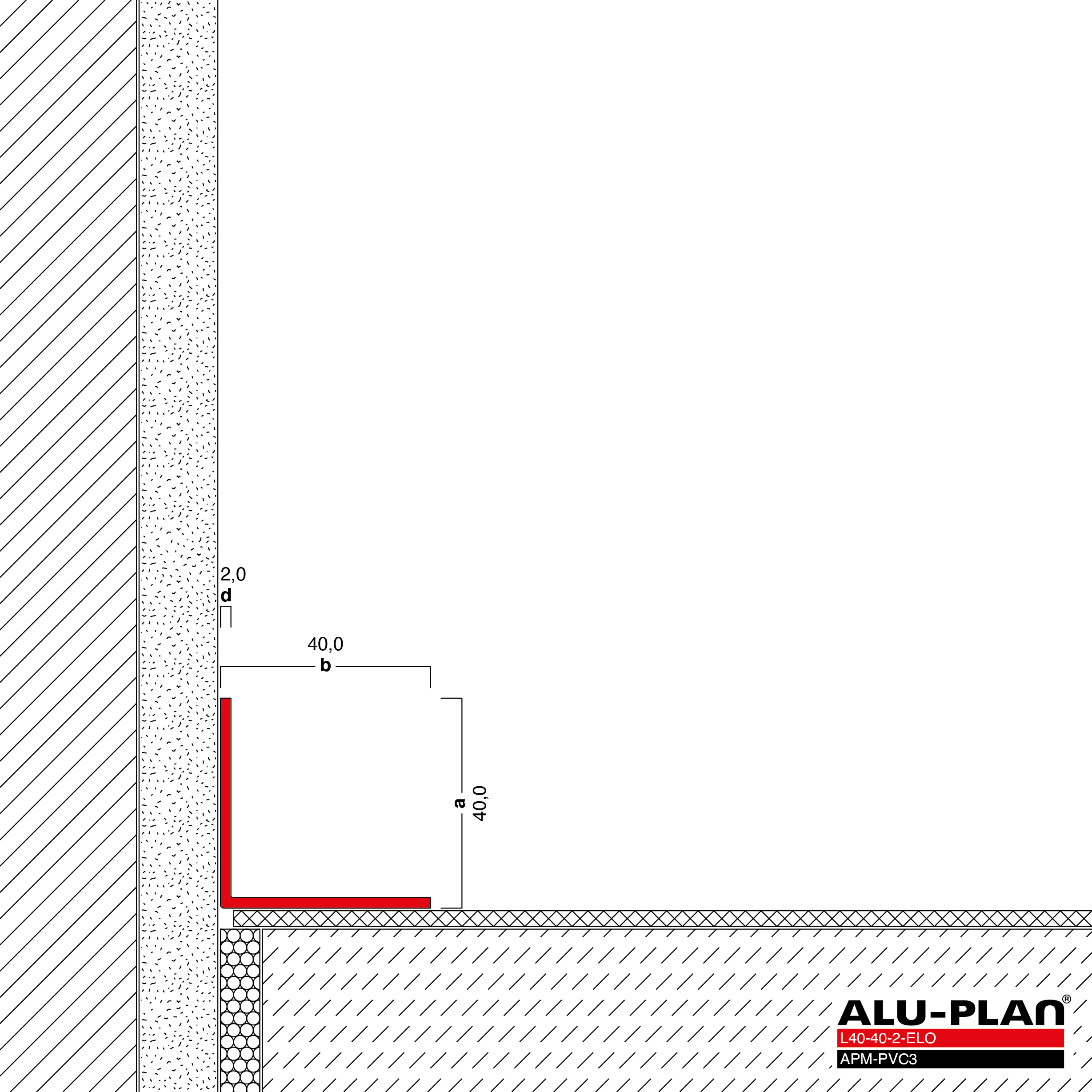 ALU-PLAN® Installation :: L40-40-2-ELO-APM-PVC3