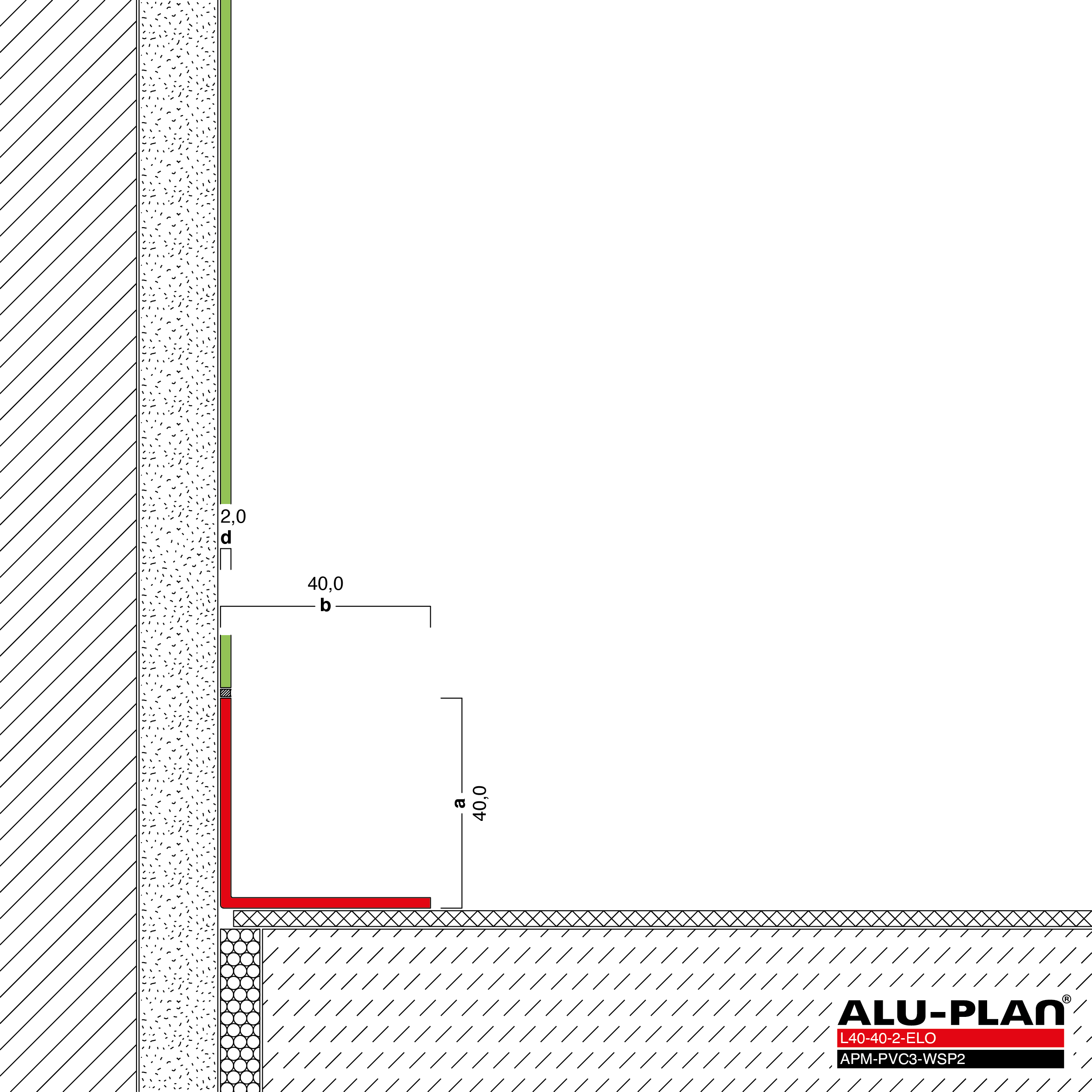 ALU-PLAN® Installation :: L40-40-2-ELO-APM-PVC3-WSP2
