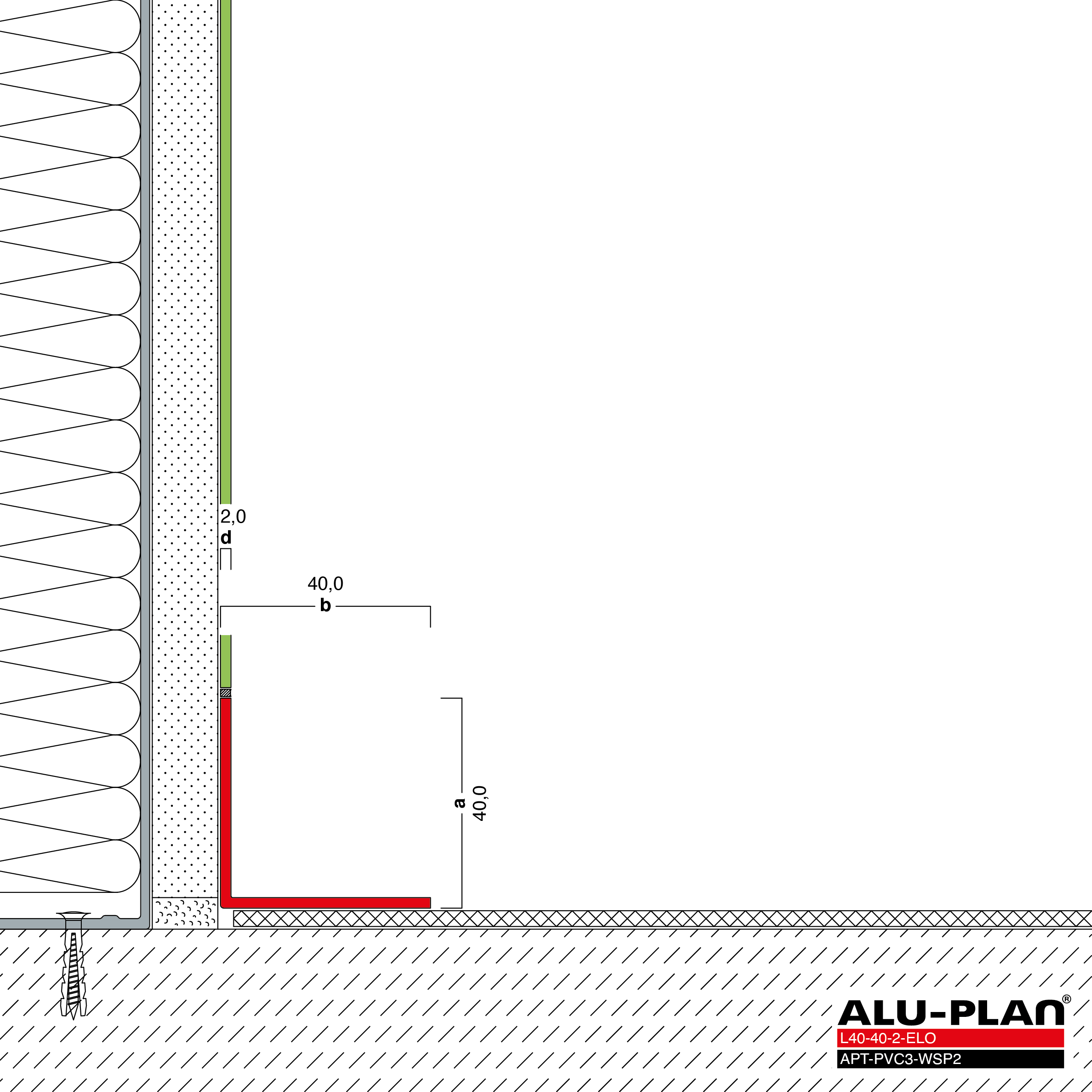 ALU-PLAN® Installation :: L40-40-2-ELO-APT-PVC3-WSP2