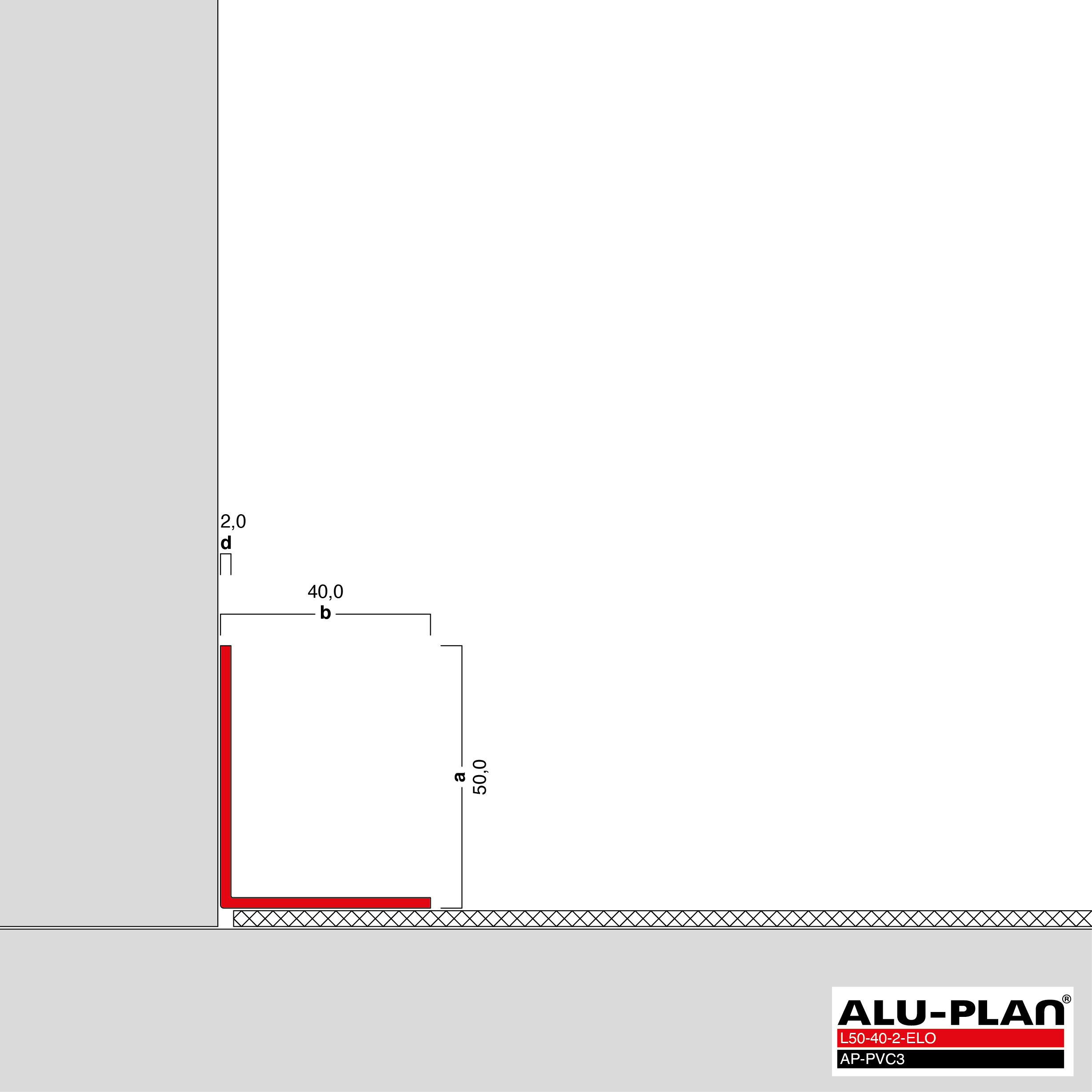 ALU-PLAN® Installation :: L50-40-2-ELO-AP-PVC3