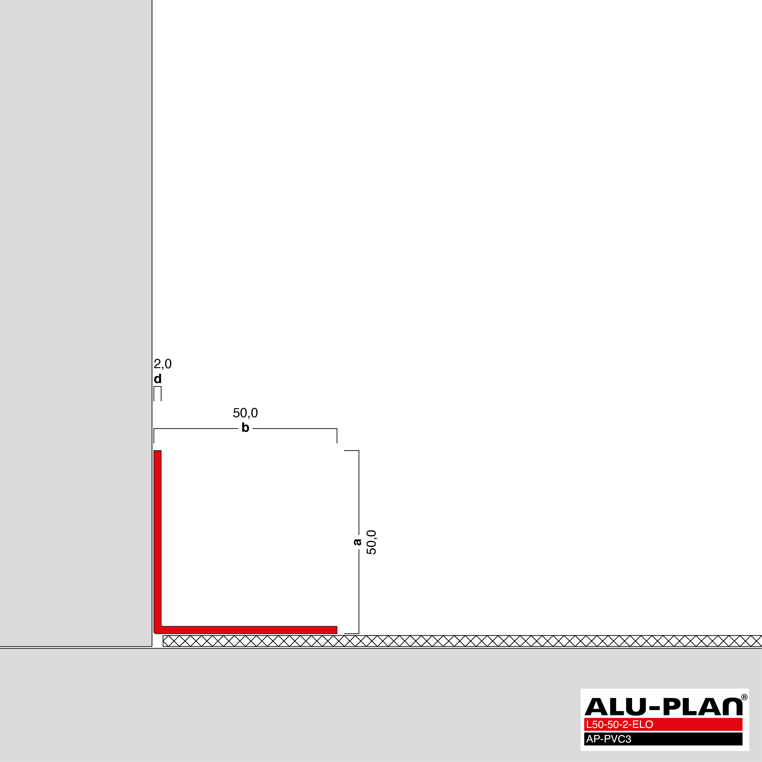 ALU-PLAN® Installation :: L50-50-2-ELO-AP-PVC3