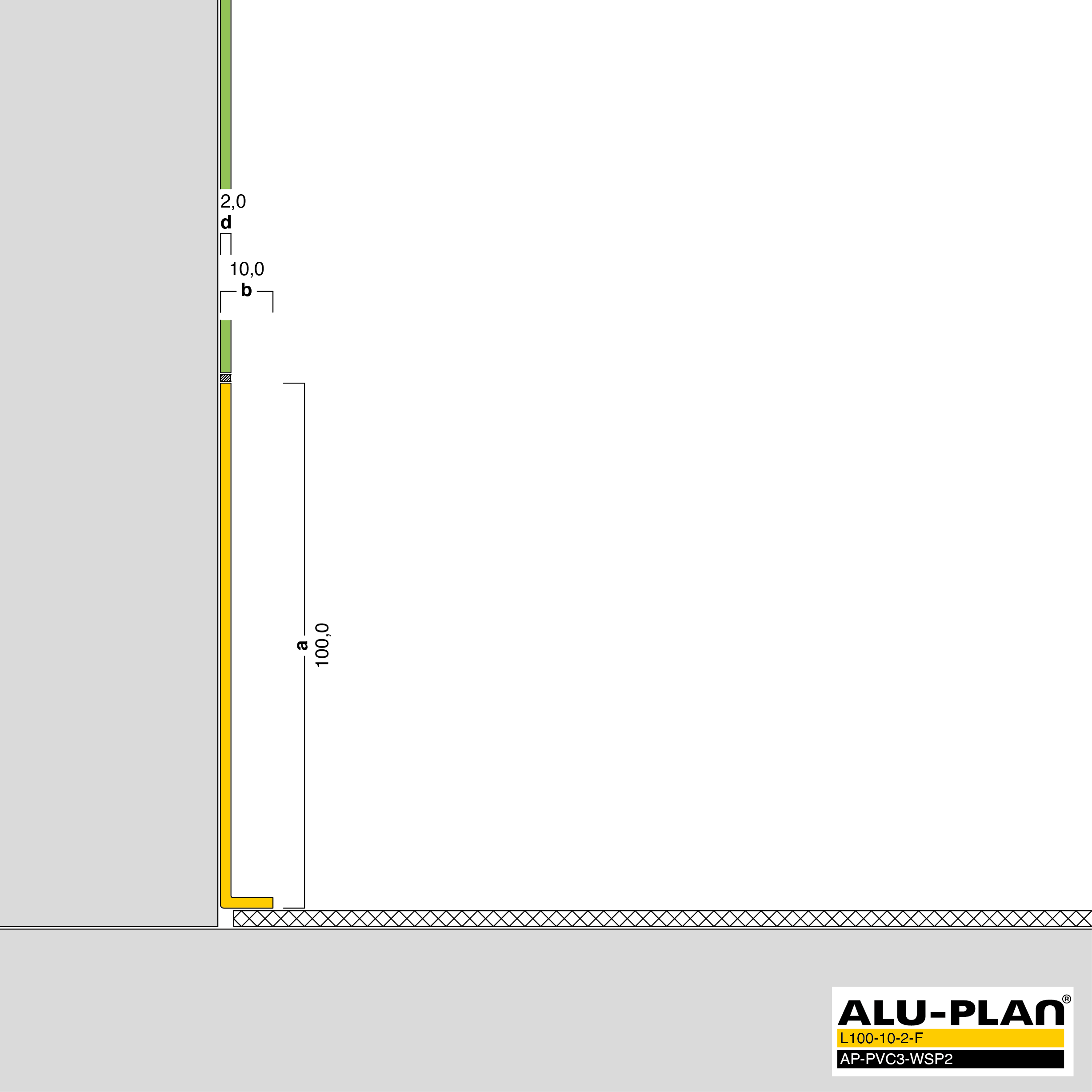 ALU-PLAN® Installation :: L100-10-2-F-AP-PVC3-WSP2