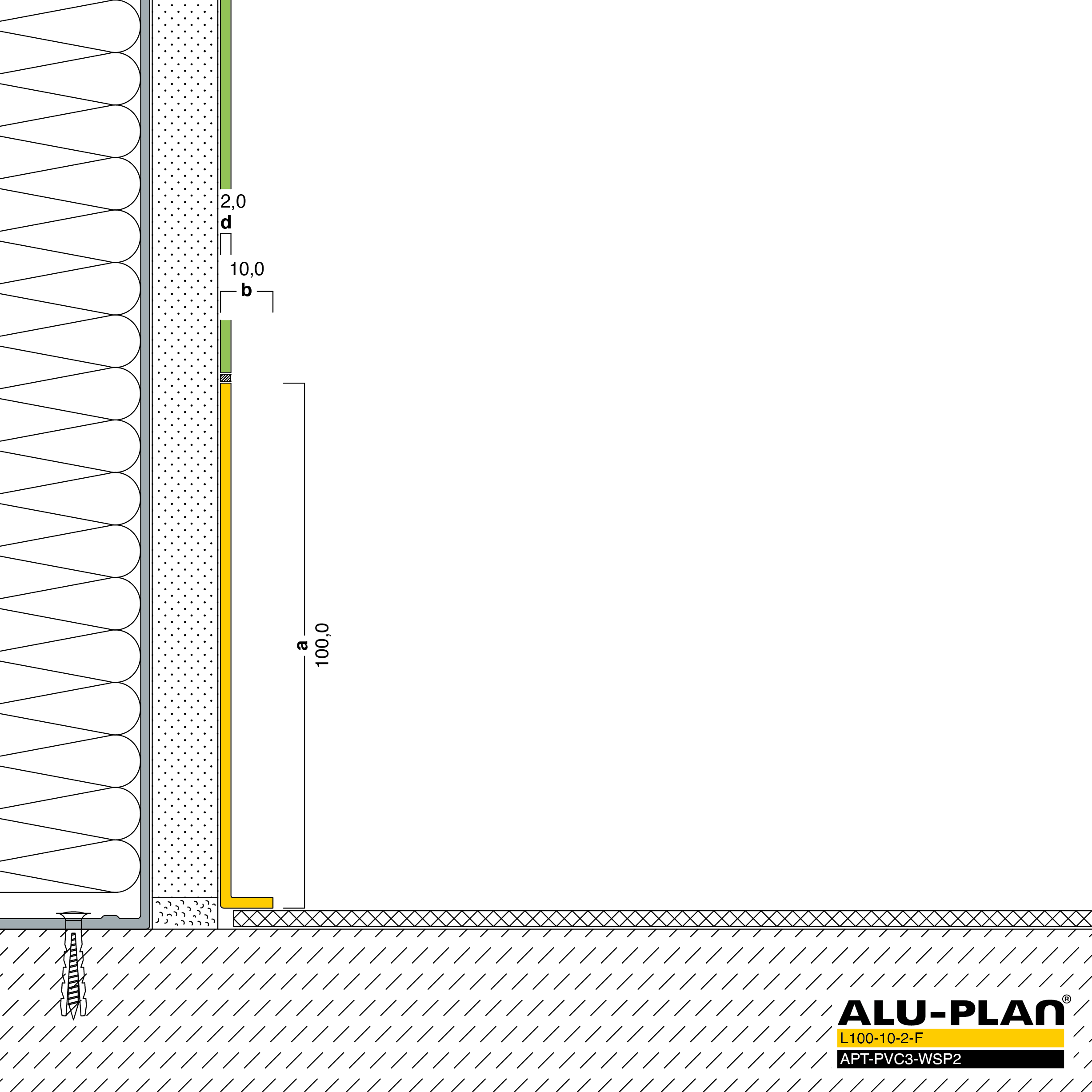 ALU-PLAN® Installation :: L100-10-2-F-APT-PVC3-WSP2