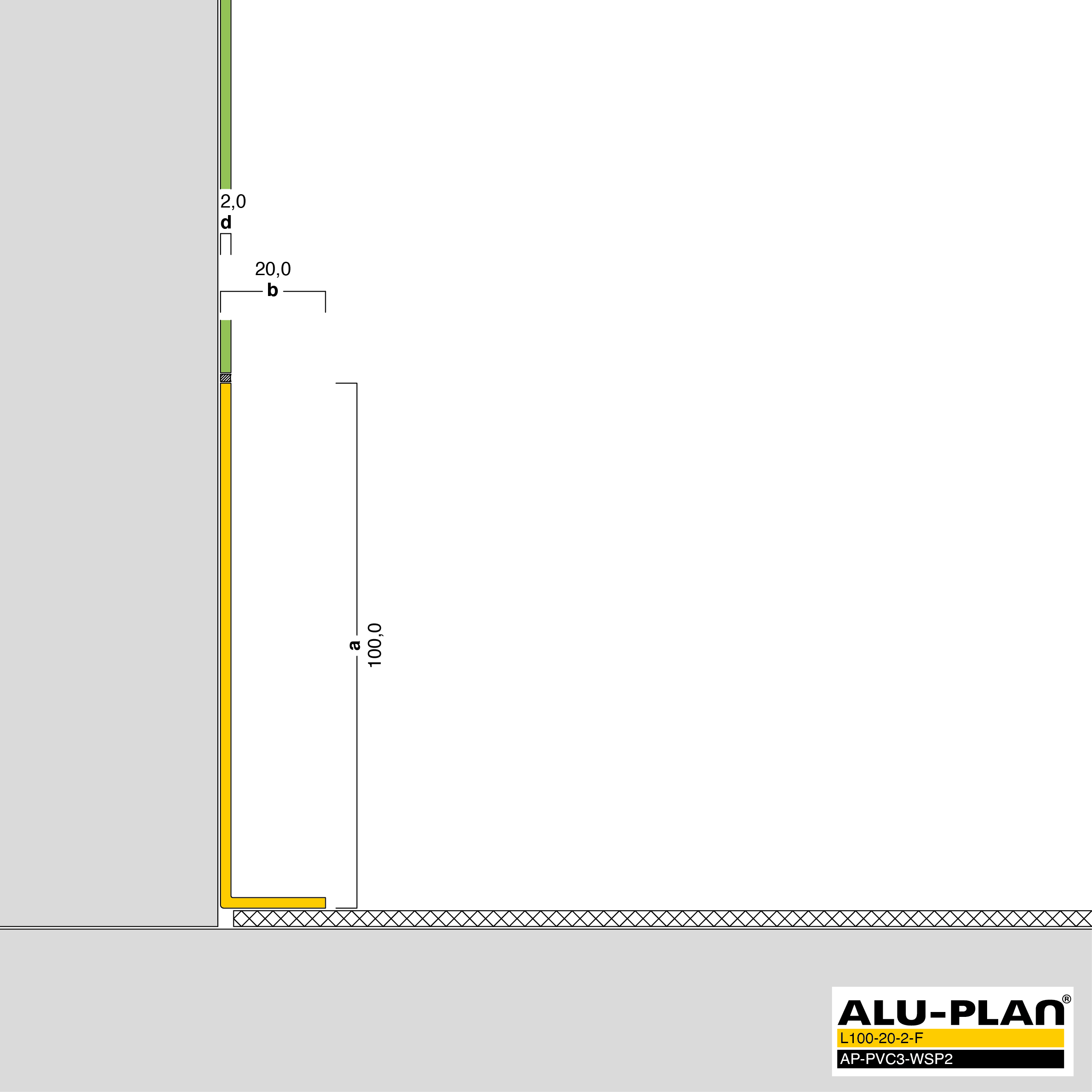 ALU-PLAN® Installation :: L100-20-2-F-AP-PVC3-WSP2