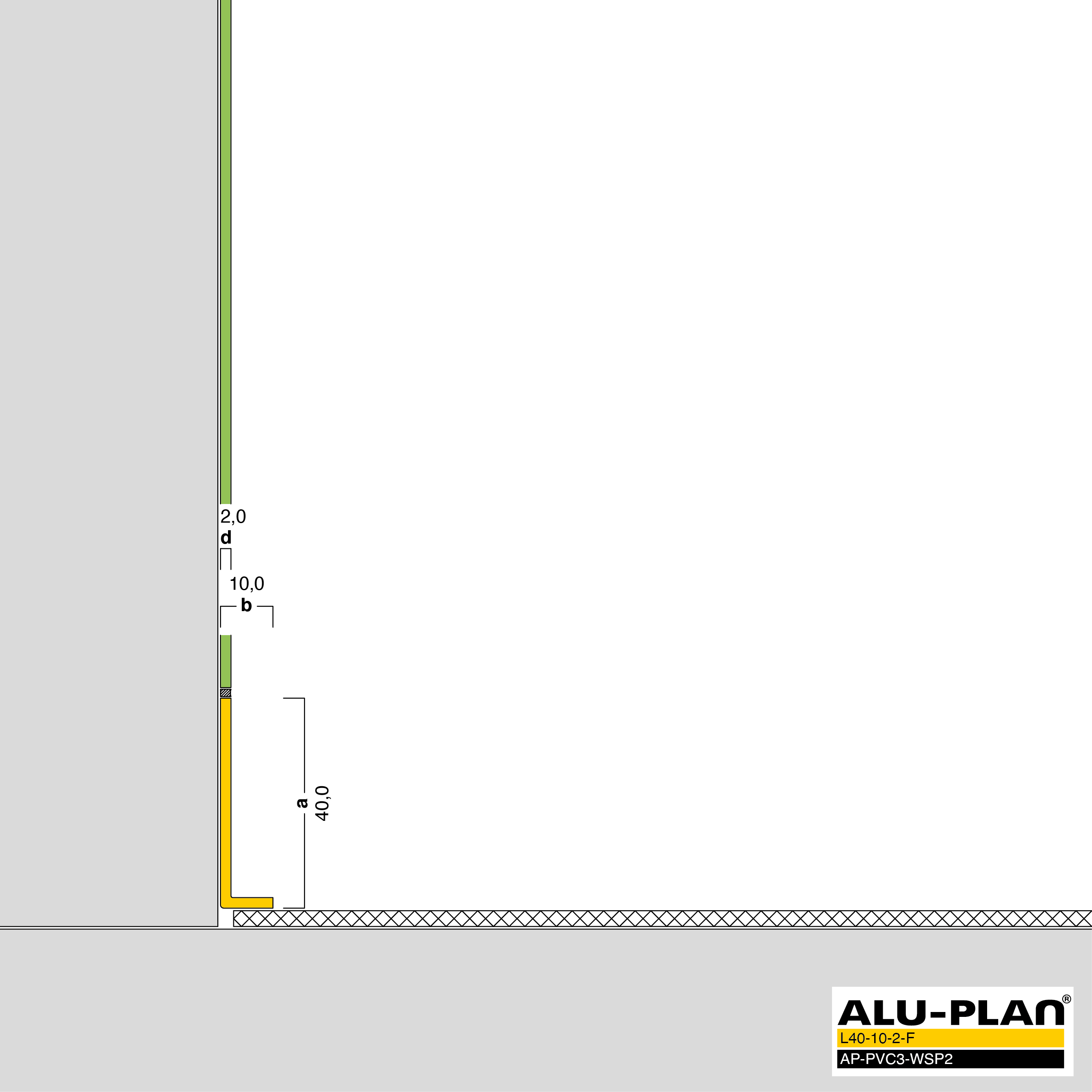 ALU-PLAN® Installation :: L40-10-2-F-AP-PVC3-WSP2