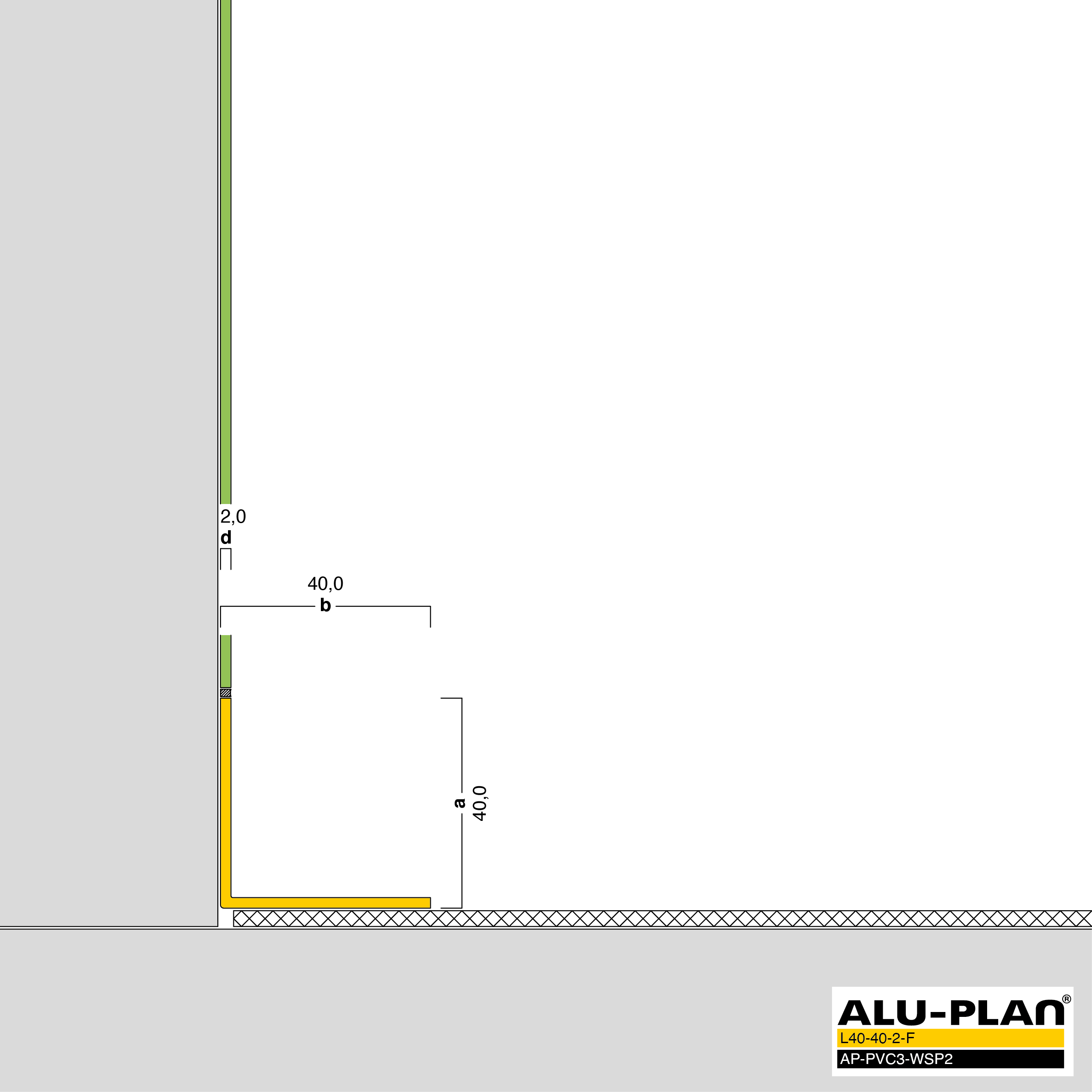 ALU-PLAN® Installation :: L40-40-2-F-AP-PVC3-WSP2
