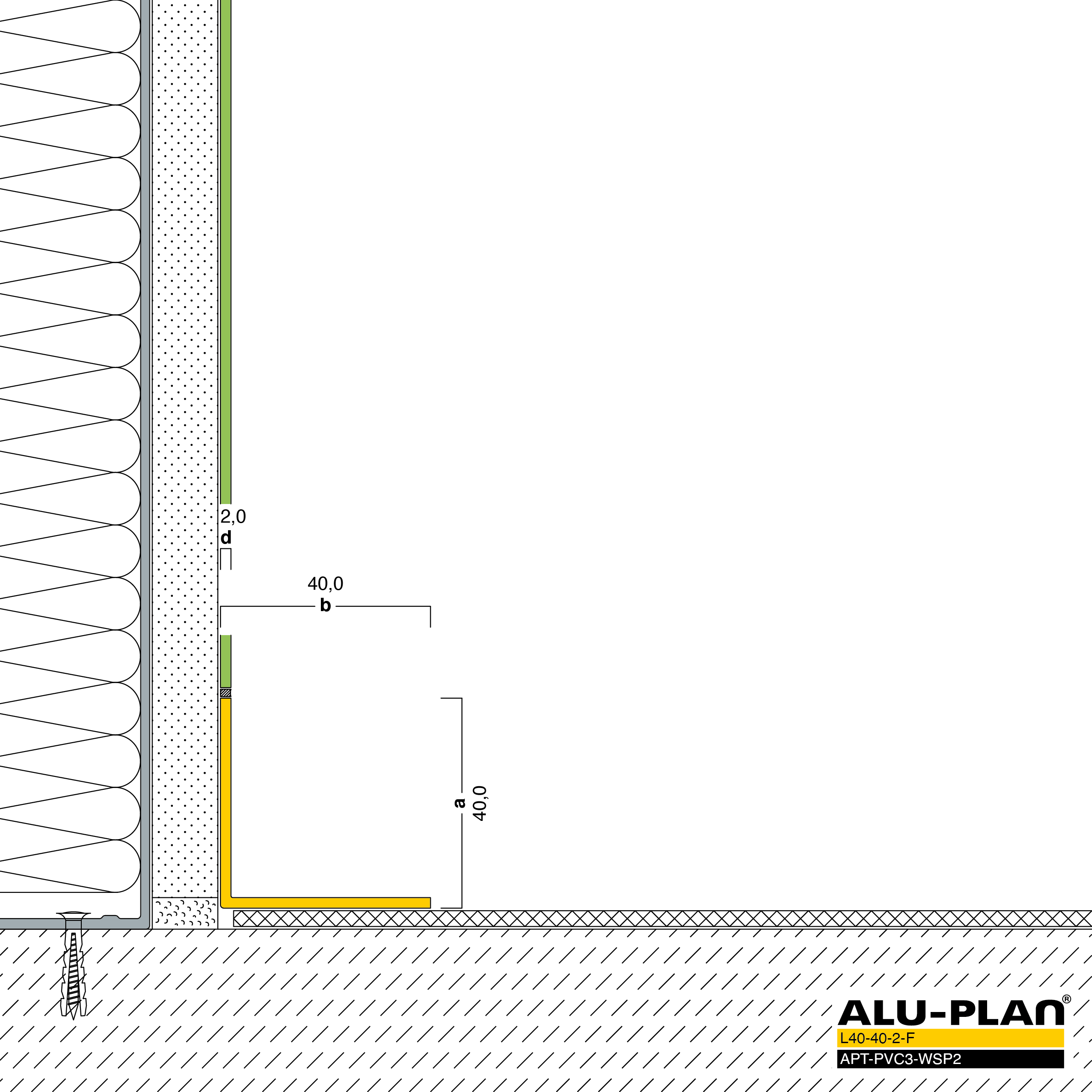 ALU-PLAN® Installation :: L40-40-2-F-APT-PVC3-WSP2